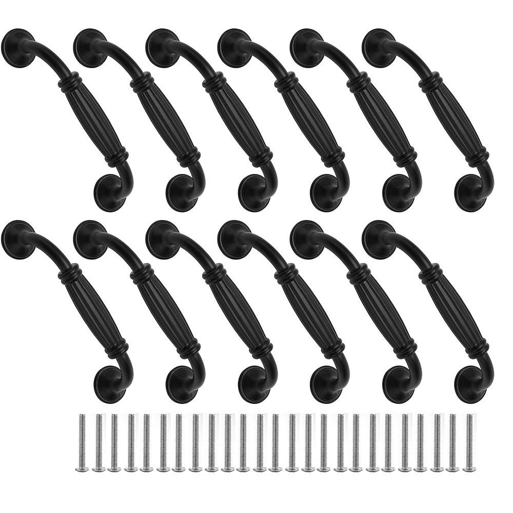 HIBNOPN Möbelgriff Schranktürgriffe Schubladengriffe 12 Stück schwarze (12-St)