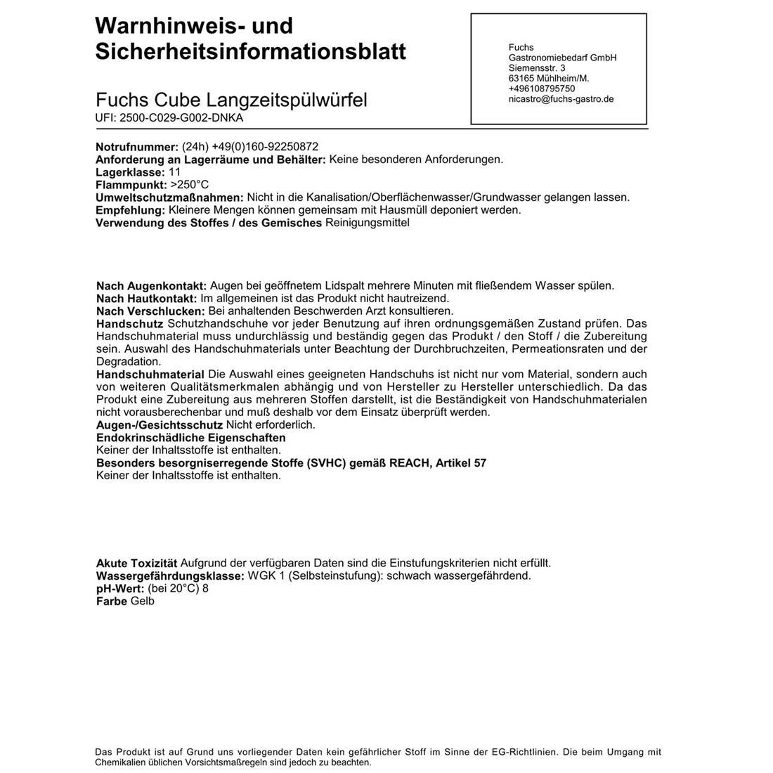 Delphin Reinigungswürfel Langzeitspülwürfel CUBE DELFIN TS - 125 Stück Reinigungskonzentrat