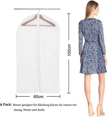 GelldG Kleidersack Kleidersack Anzug 6 Stück Hochwertiger Kleidersäcke, Transparent
