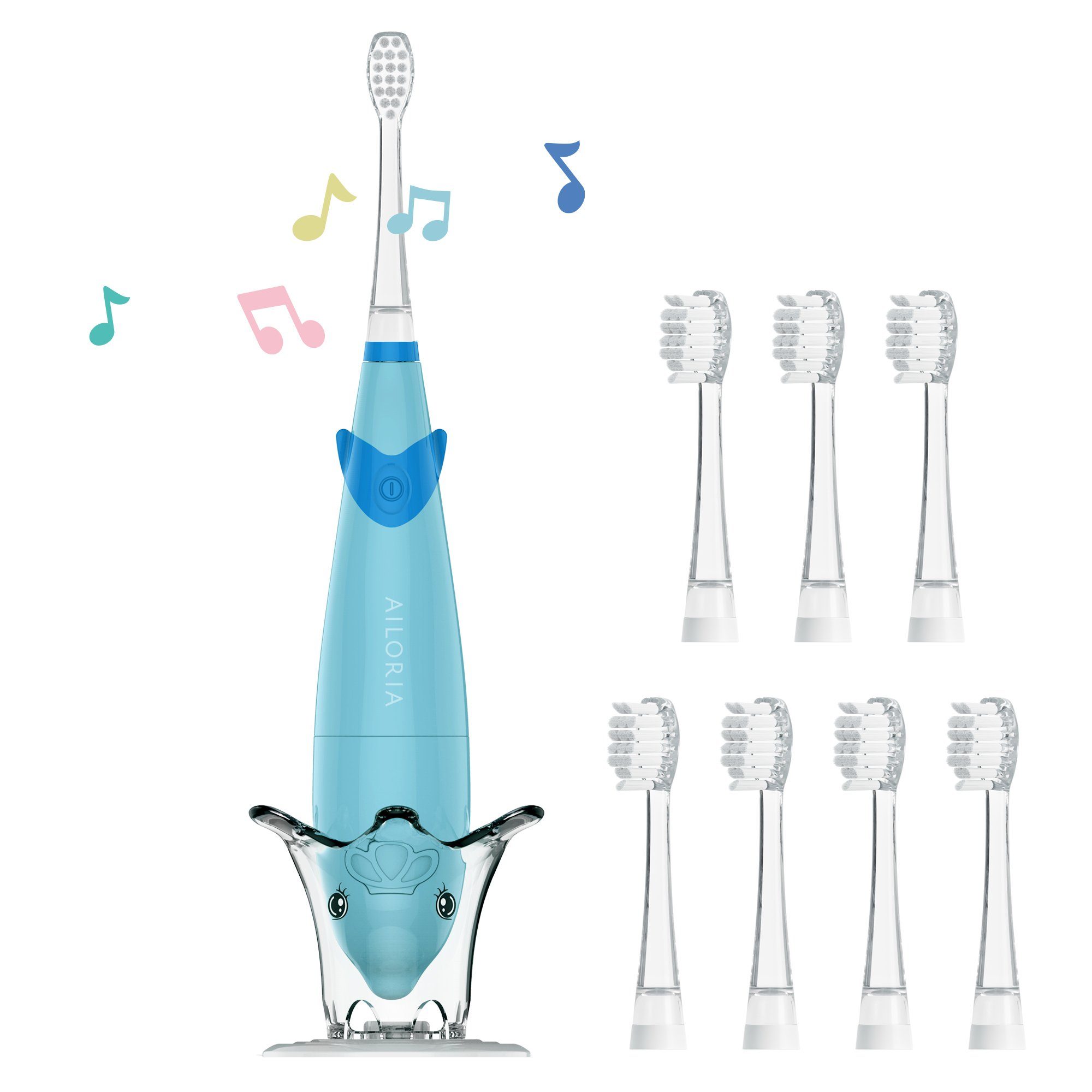 AILORIA Elektrische Kinderzahnbürste BUBBLE BRUSH Kinder-Schallzahnbürste, Schallzahnbürste in buntem Design, LED & Musik für Kinder