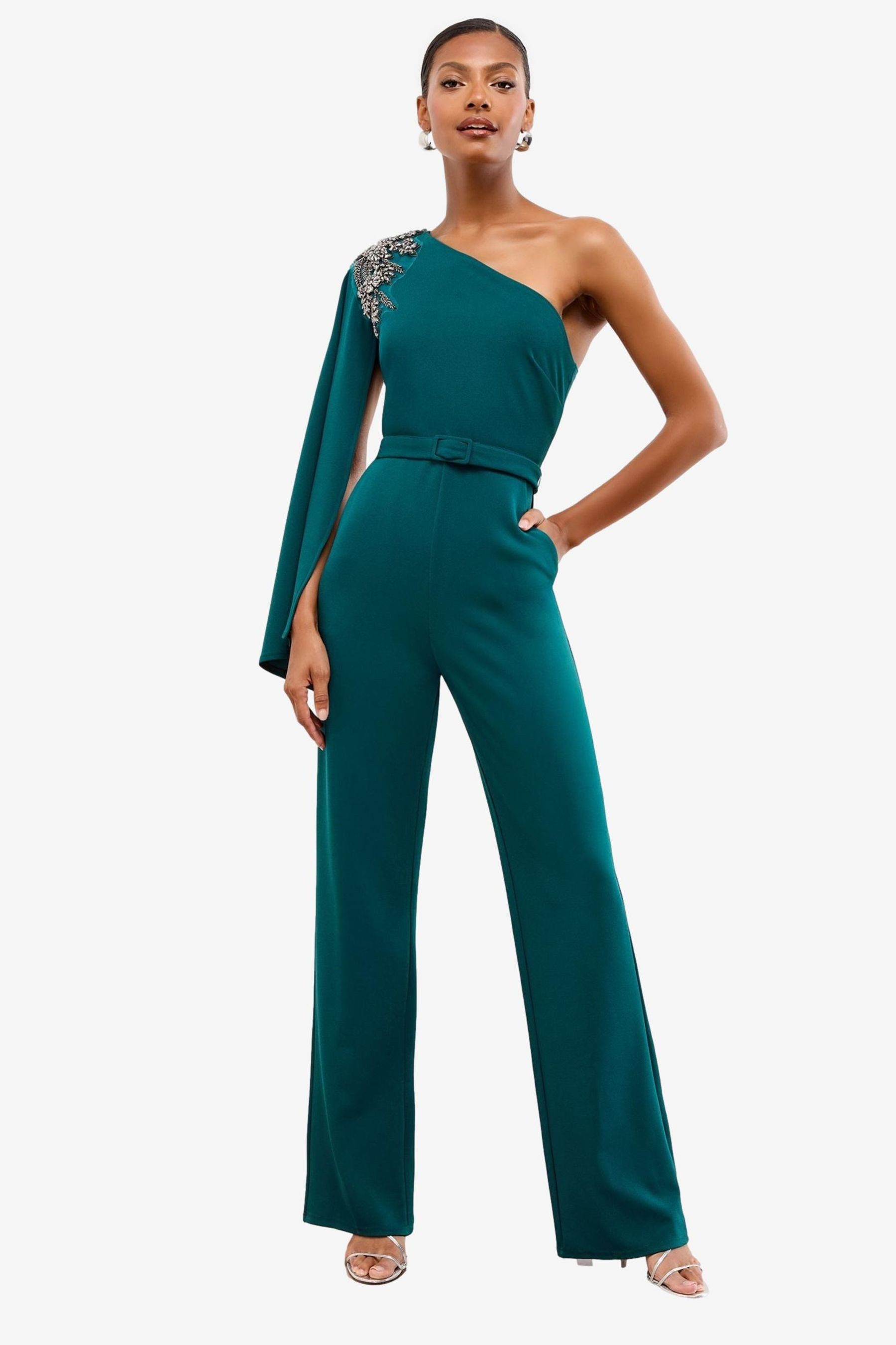 LIPSY Jumpsuit Lipsy Jumpsuit mit One-Shoulder-Design, Petite (1-tlg)