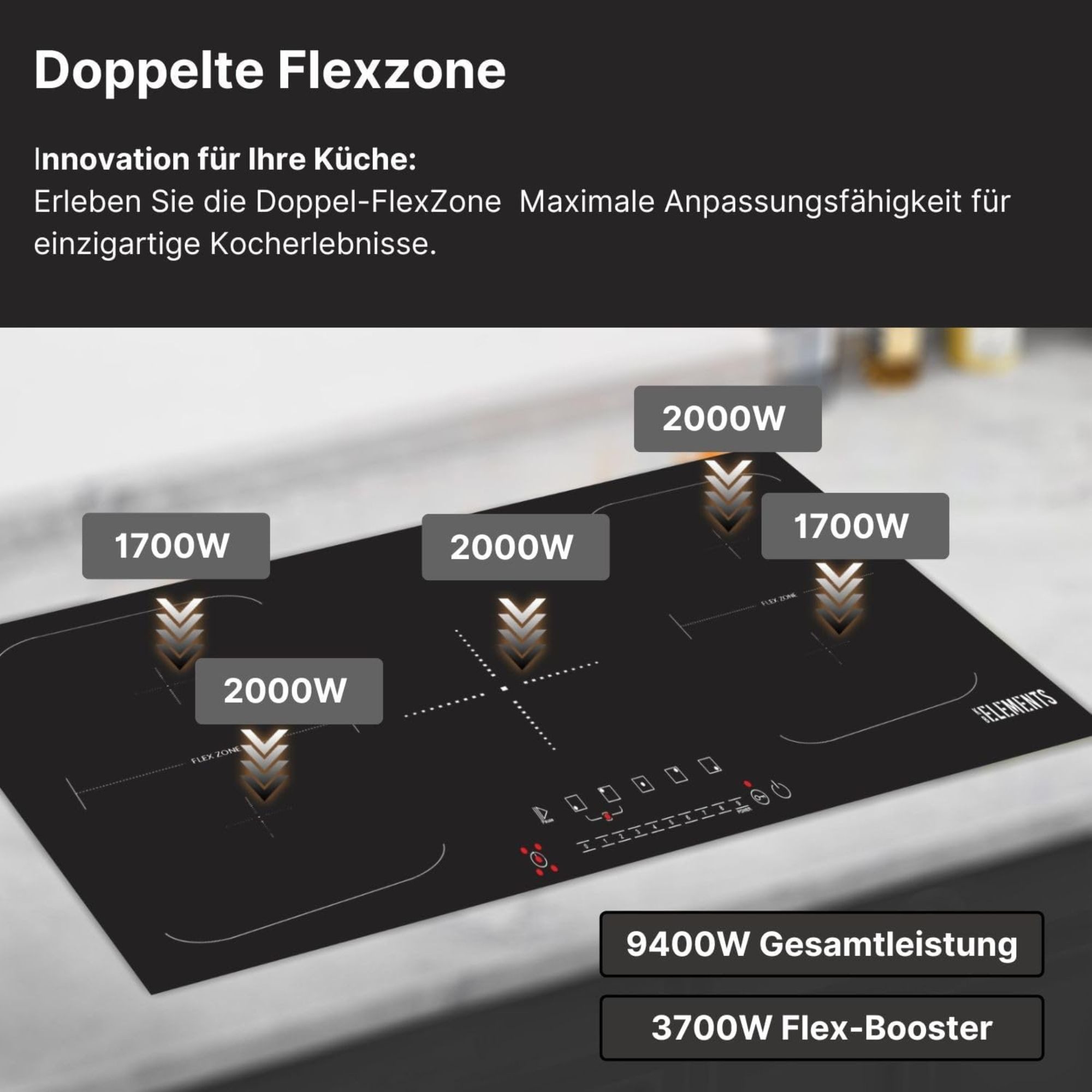 KB Elements Induktions-Kochfeld ELK106PF, Doppelte Flexzone, Autark