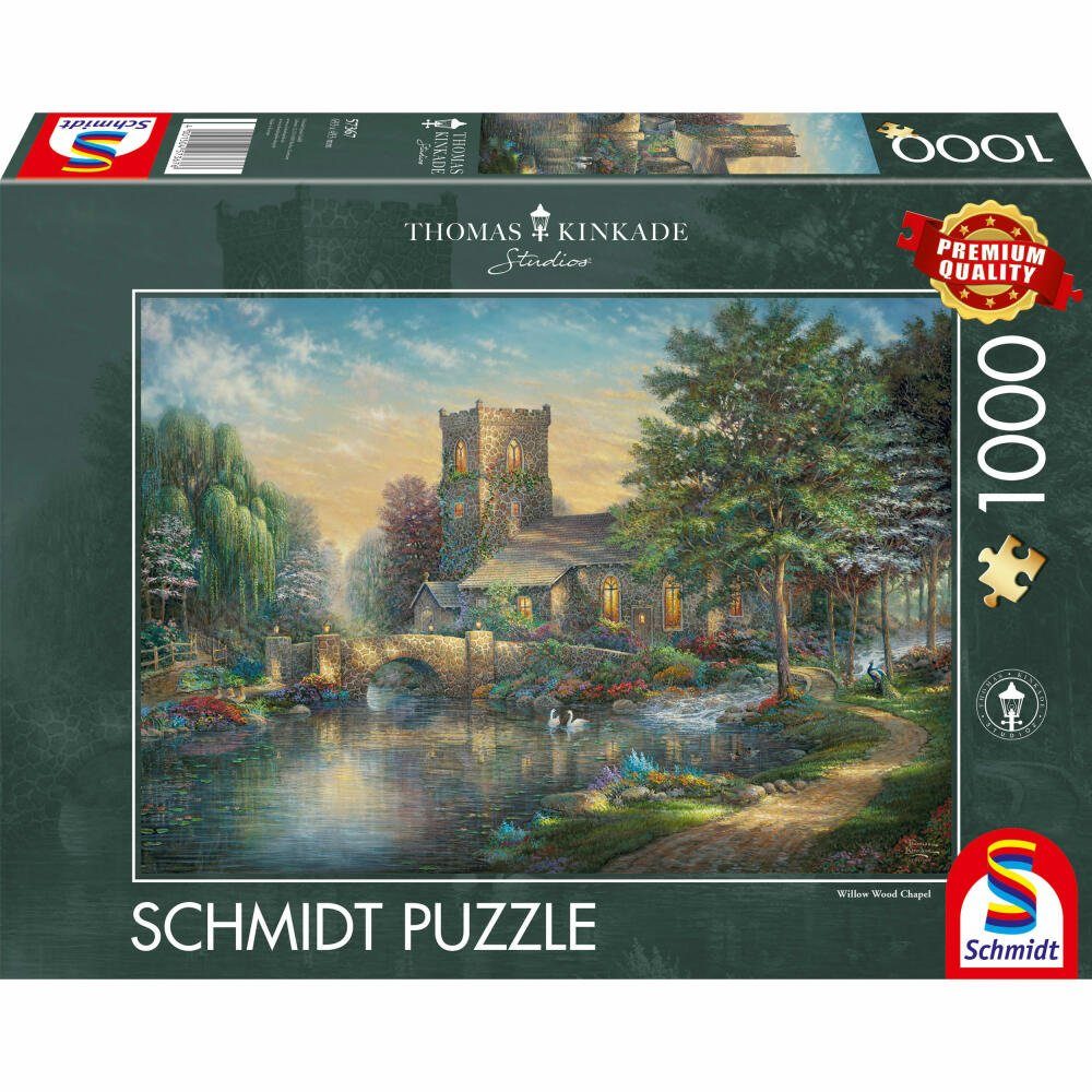 Schmidt Spiele Puzzle Willow Wood Chapel Thomas Kinkade 1000 Teile, 1000 Puzzleteile