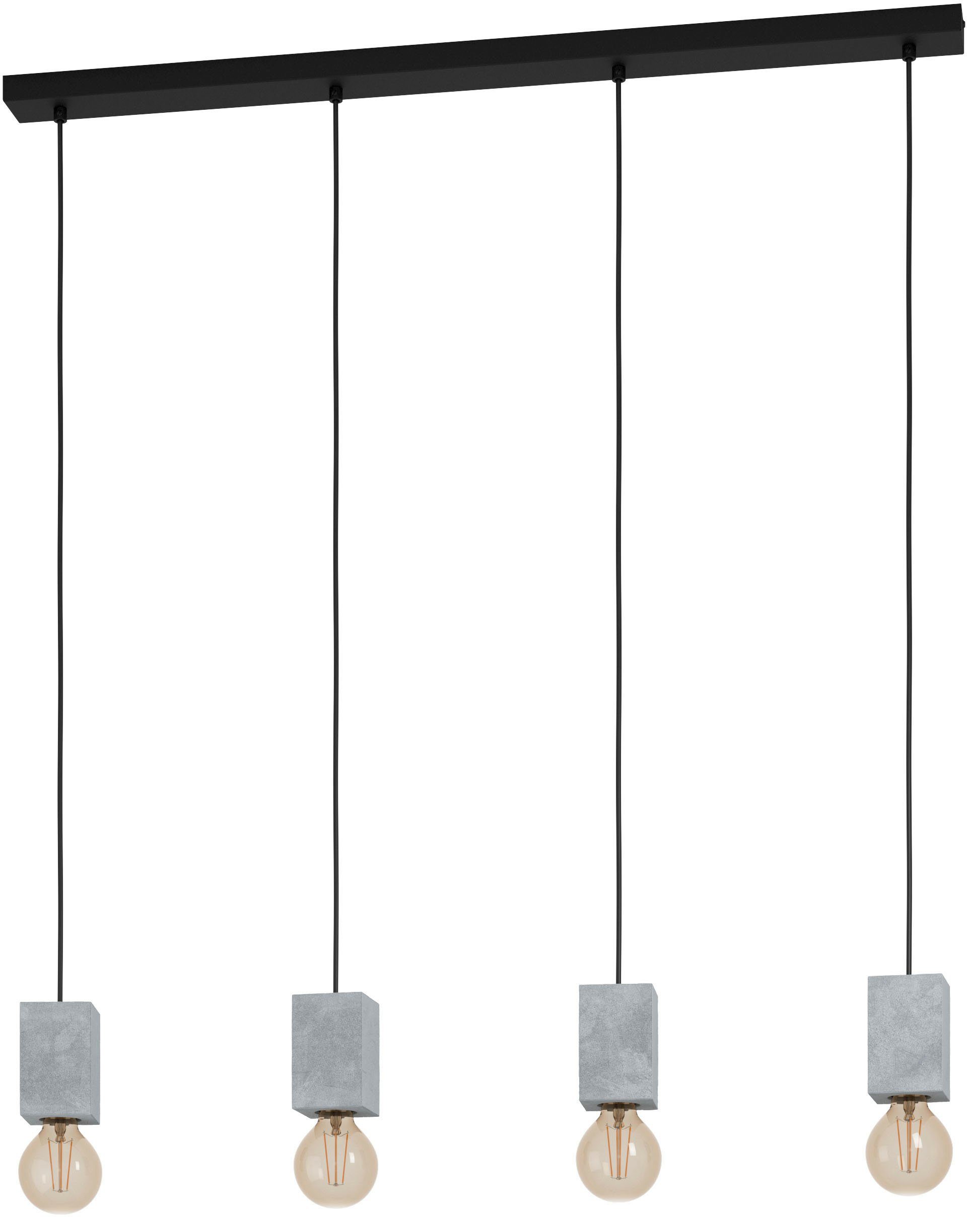 EGLO Hängeleuchte PRESTWICK 3, Leuchtmittel wechselbar, ohne Leuchtmittel, Hängeleuchte in schwarz aus Stahl - exkl. E27 - 40W | Pendelleuchten
