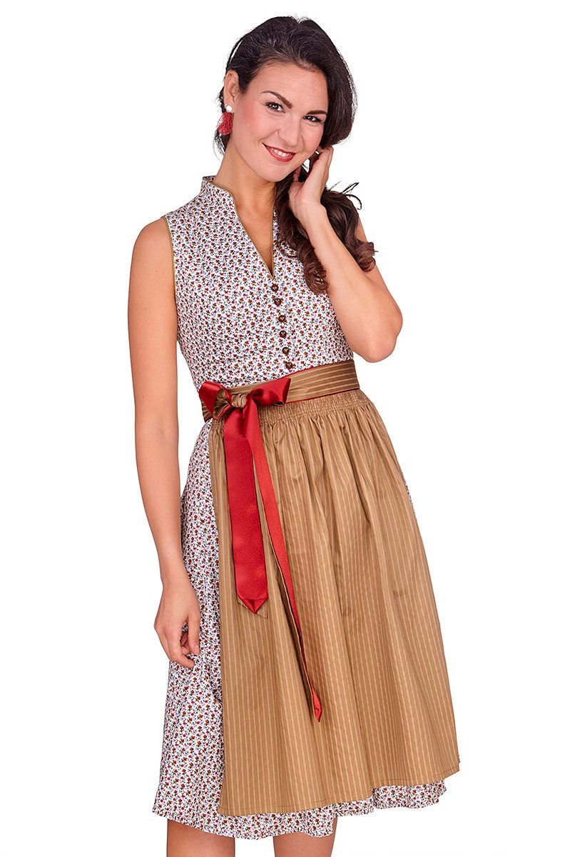 Alpenwahnsinn Dirndl Retro Dirndl 2tlg. - ISLA - weiß/geblümt/caramel – Bild 3 von 5