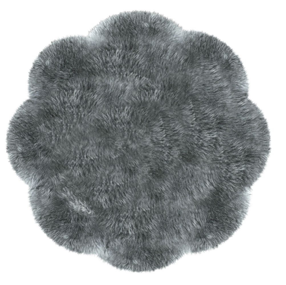 Heitmann Felle Fellteppich Blüte - Lammfell farbig, Premium Qualität, blumenförmig, Höhe: 60 mm, echtes Austral. Lammfell, Ø 140 cm, besonders dicht & weich