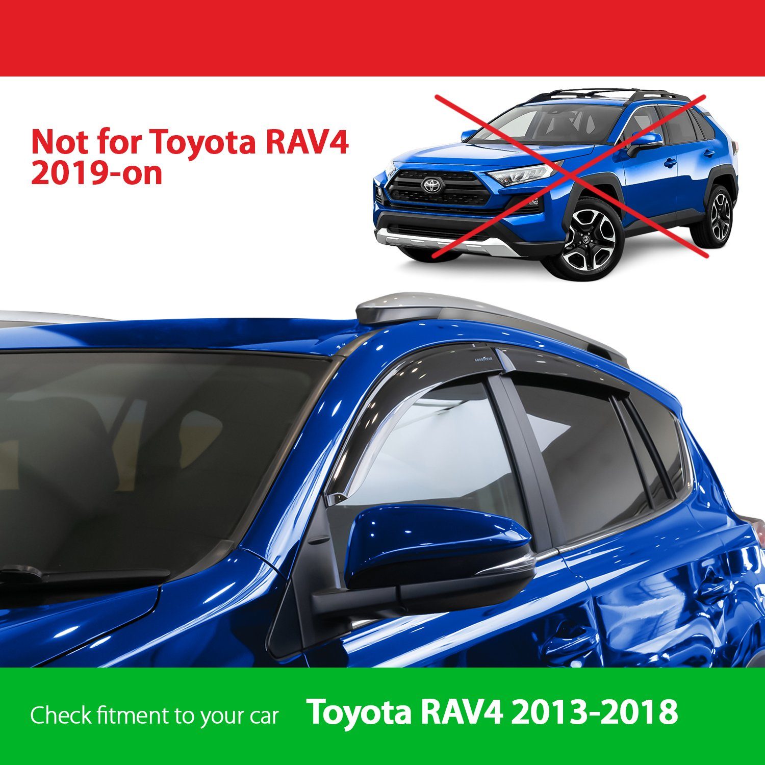 Goodyear Toyota RAV4 für/kompatible mit St) SUV, Auto-Fußmatten Windabweiser Goodyear 2013-2018 (4