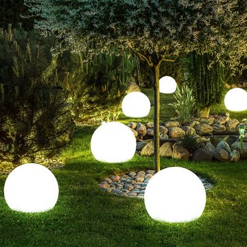 etc-shop LED Gartenleuchte, LED-Leuchtmittel fest verbaut, Solarleuchte Kugel Garten Kugelleuchte Solar LED