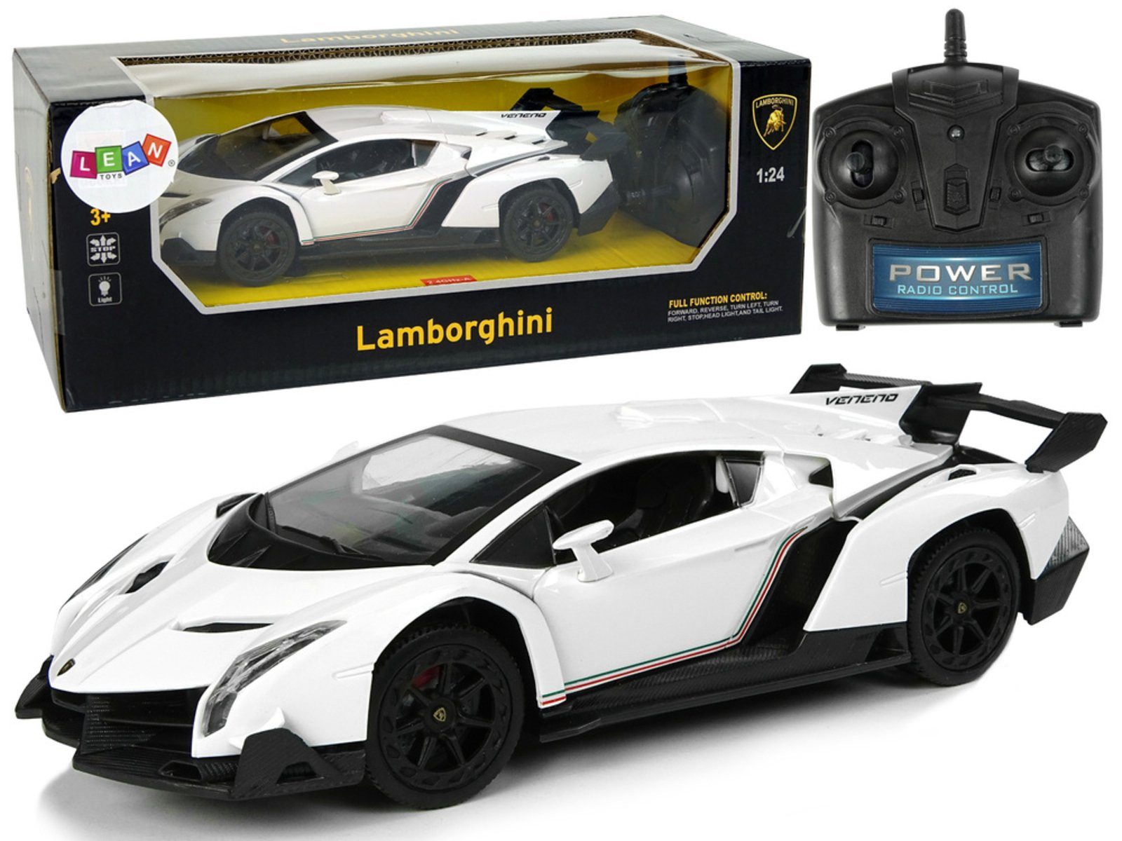 Wisam RC-Auto Sportwagen R/C 1:24 Lamborghini Veneno Weiß 2.4 G Lights