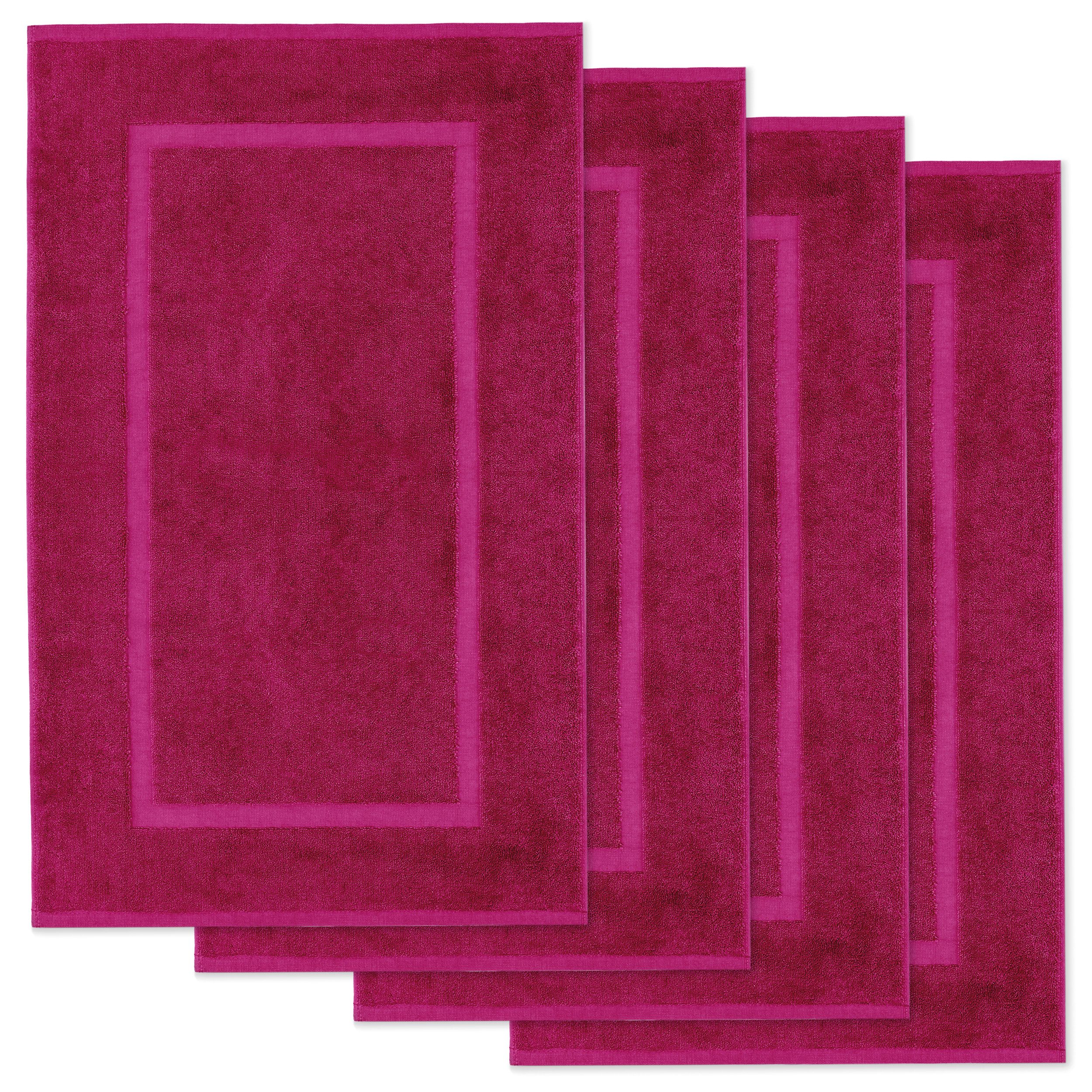 Lavea Badematte 4er Set Elena-Frottierserie 50x80 cm, 100% Baumwolle, 500 g/m² Frottier, weich & saugstark, pflegeleicht