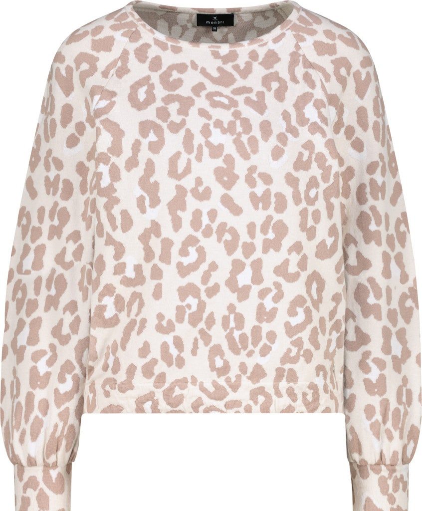 Monari Rundhalspullover 808961 Leopardenmuster günstig online kaufen