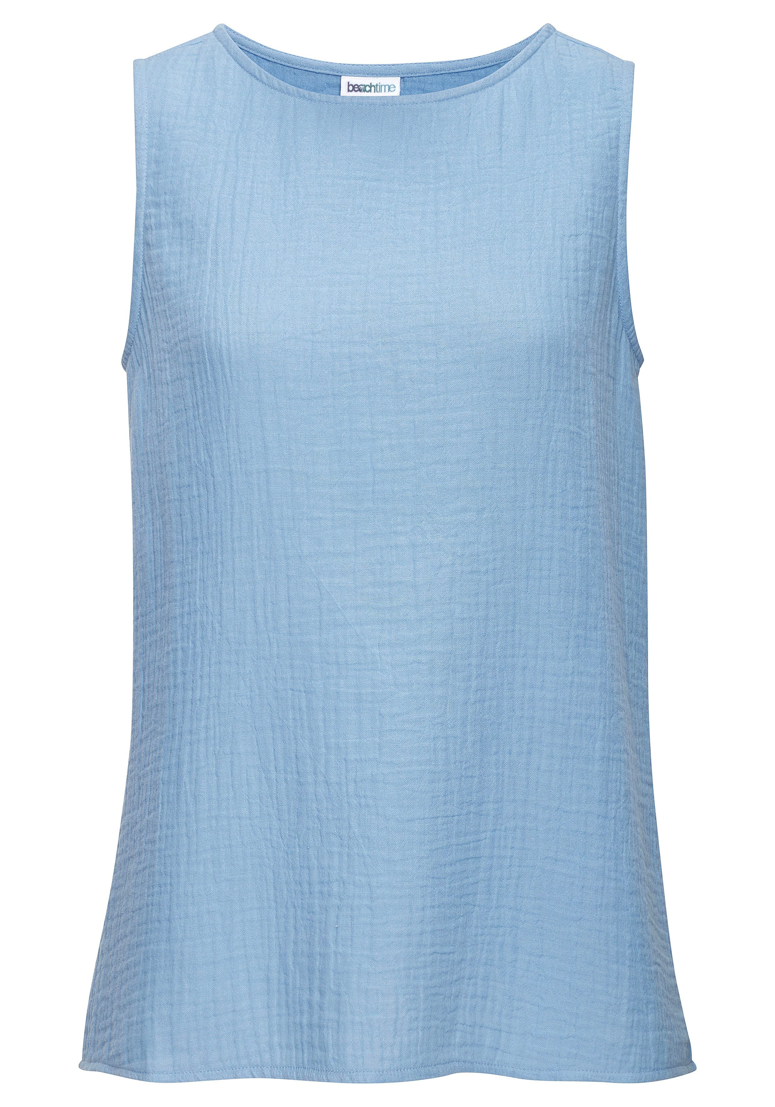 Beachtime Blusentop aus Musselin, Ärmelloses Top. € 26,99