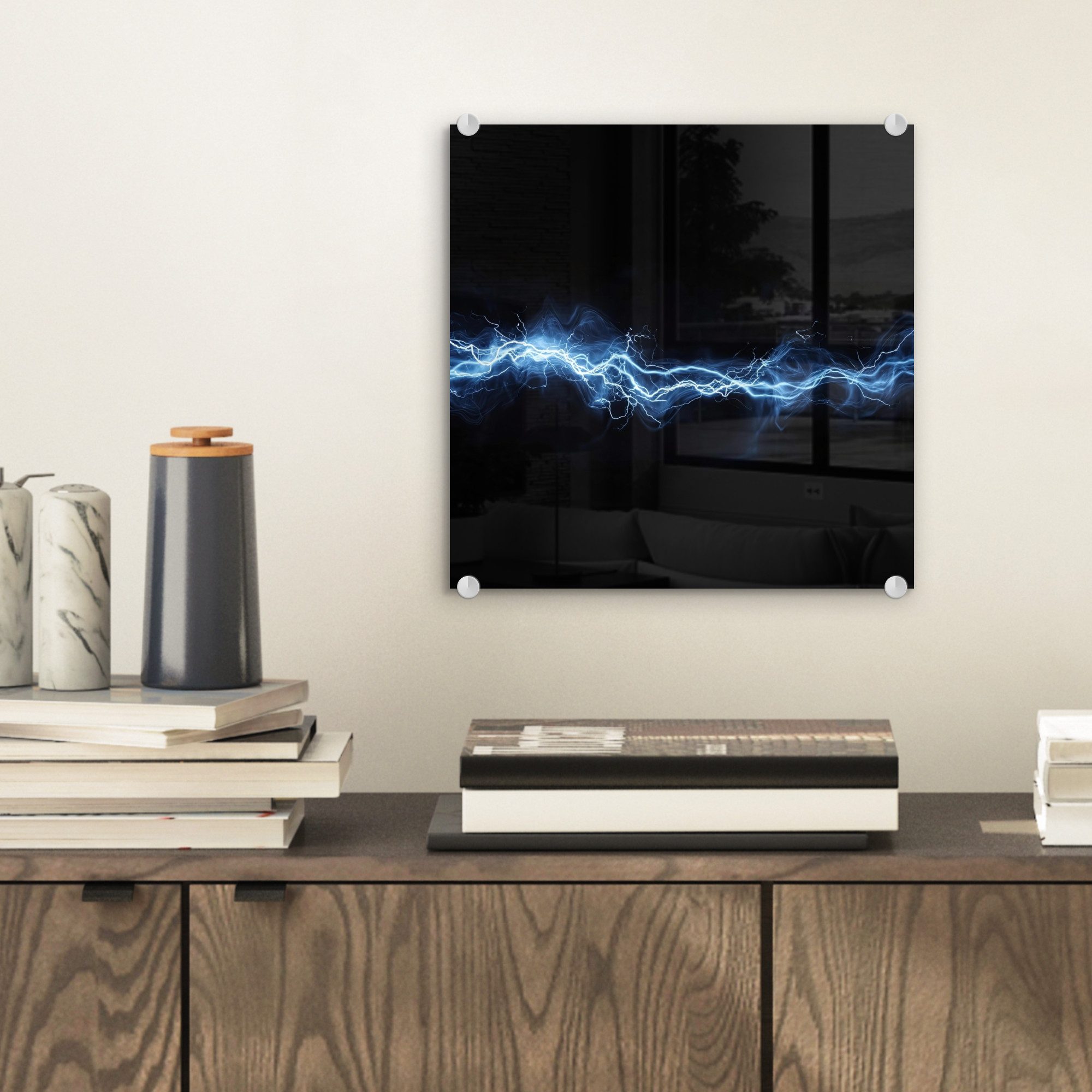 MuchoWow Acrylglasbild Blitzschlag - Blau - günstig online kaufen