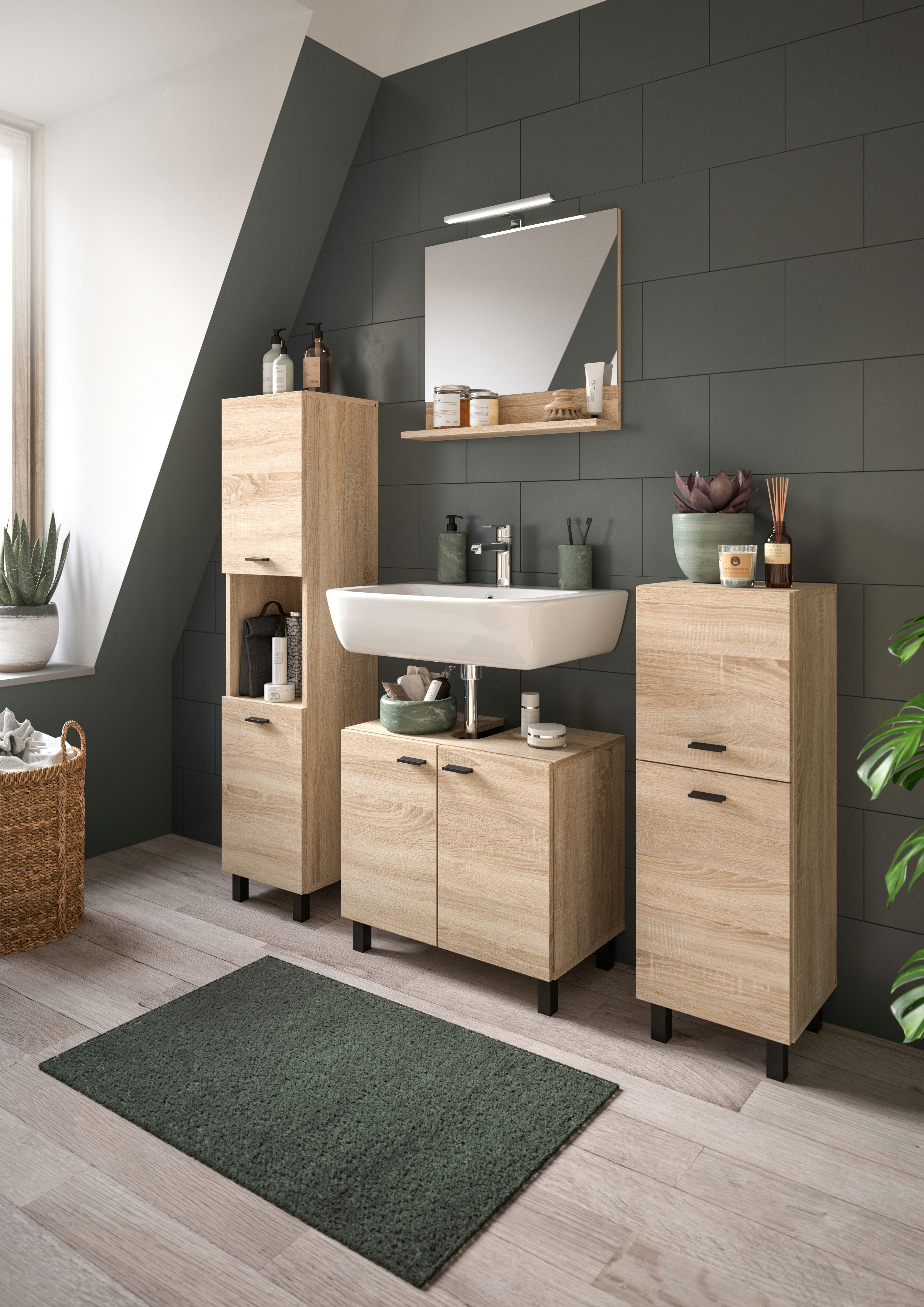 Badmöbel-Set Tampa, Breite 137cm, 4-teilig