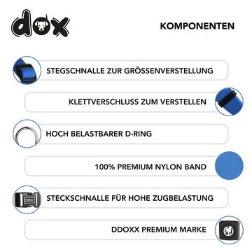 DDOXX Hunde-Geschirr Nylon Hundegeschirr Step-In, Verstellbar, Ausbruchsicher, Hellblau Xxs - 1,0 X 26-35 Cm Nylon