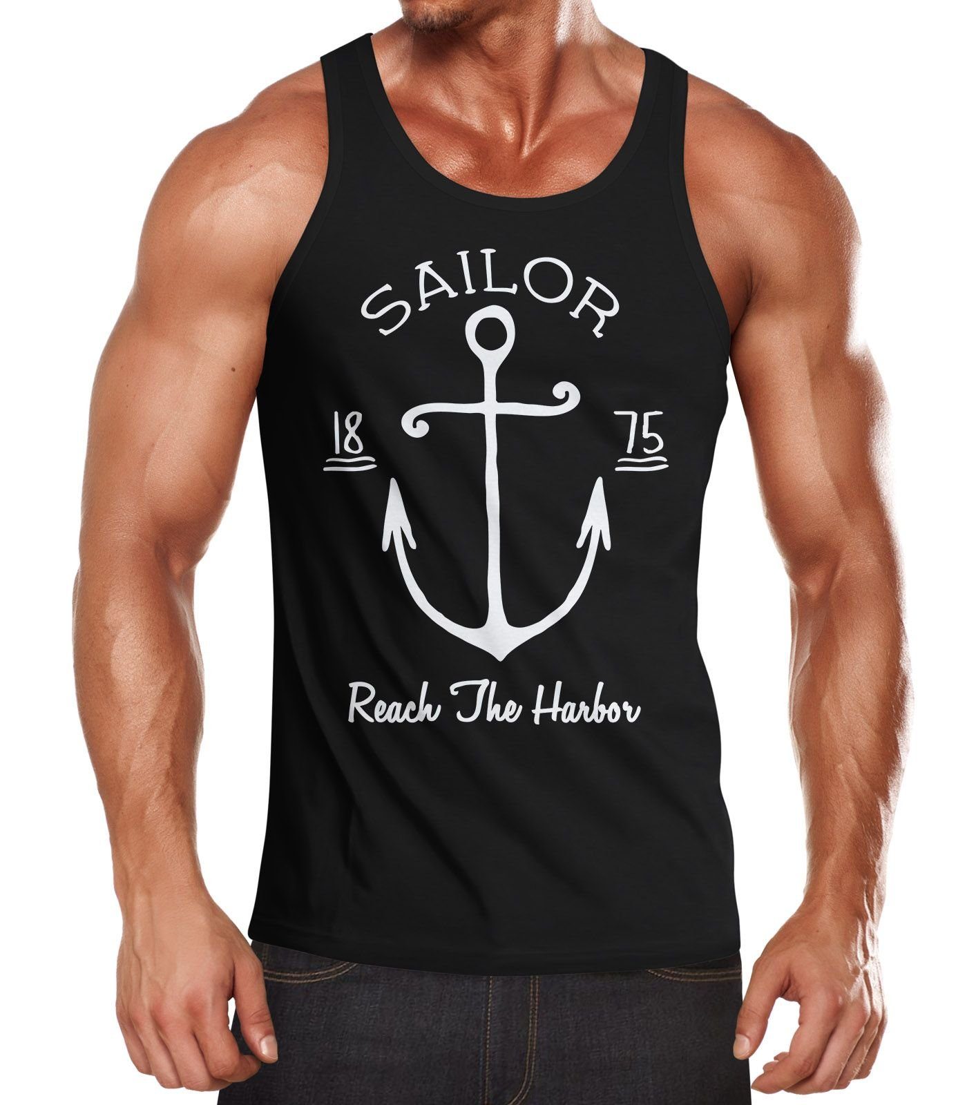 Neverless Tanktop Herren Tank-Top Anker Spirit günstig online kaufen