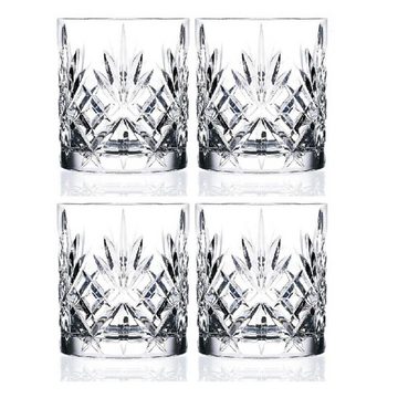 Pasabahce Gläser-Set Timeless, Glas, Kristallglas 4er Set mit Goldrand, Whiskey Glas