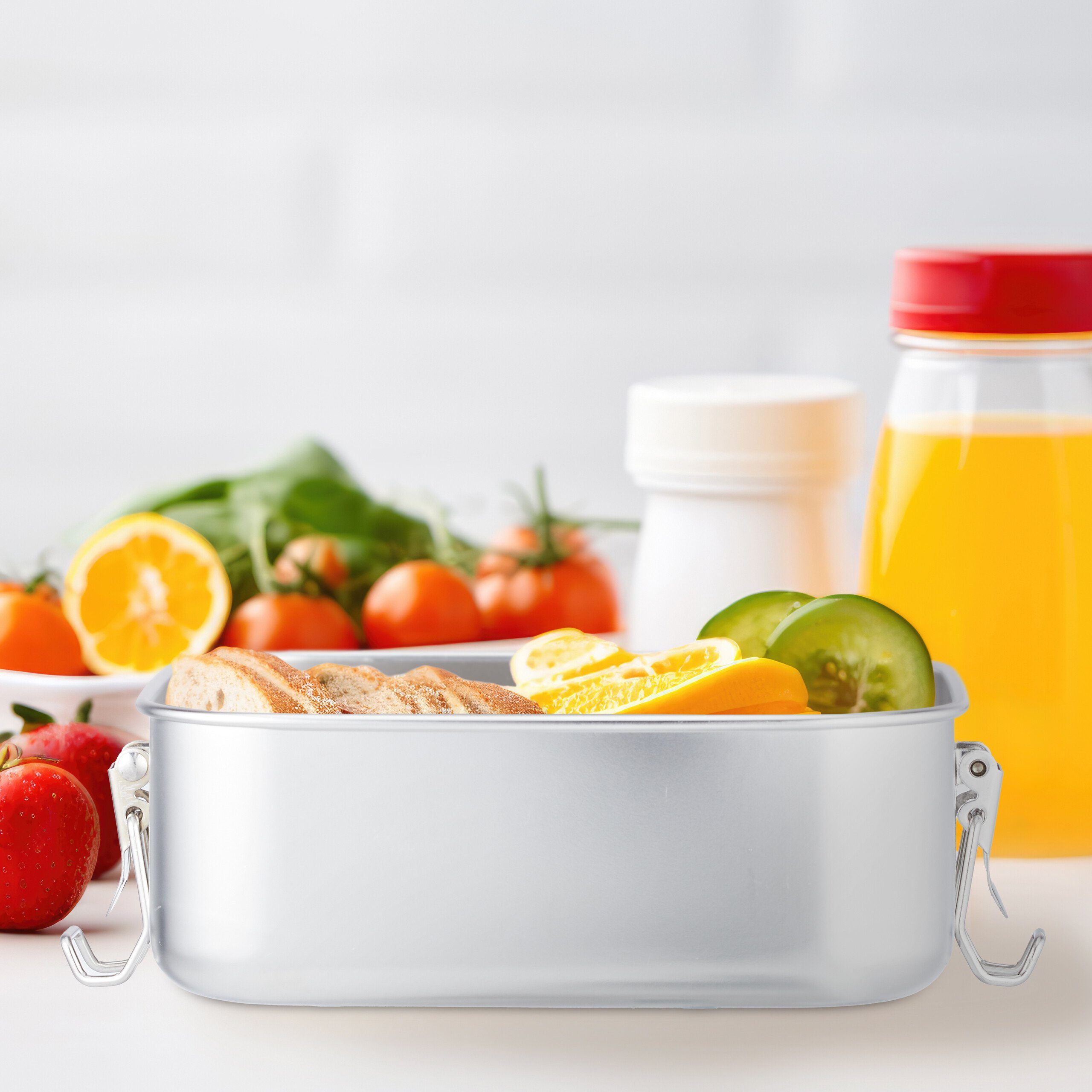relaxdays Lunchbox Brotdose aus Edelstahl, Edelstahl, (1-tlg)