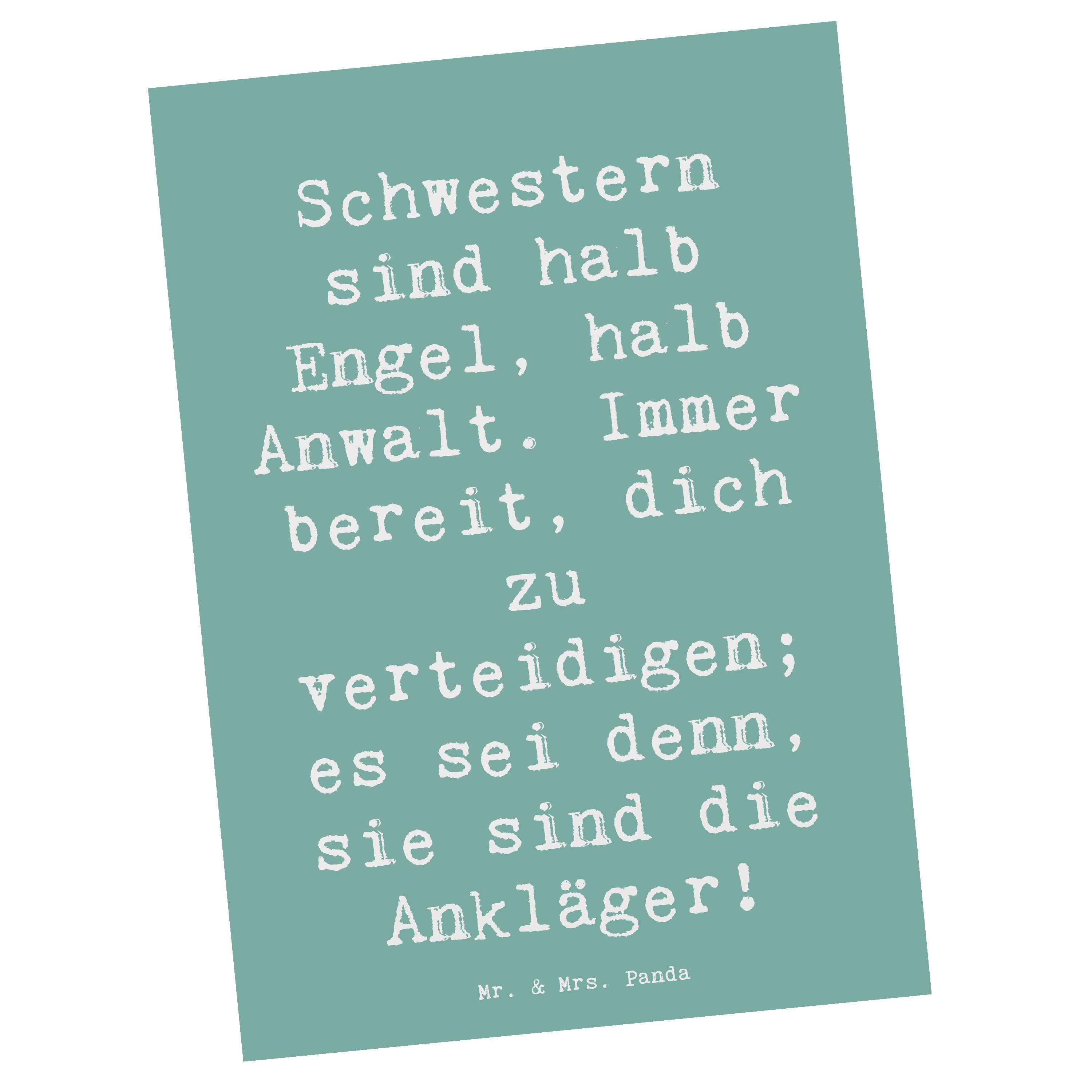 Postkarte Spruch Schwesternwunder - Meeresbrise - Geschenk, geschwisterstreit