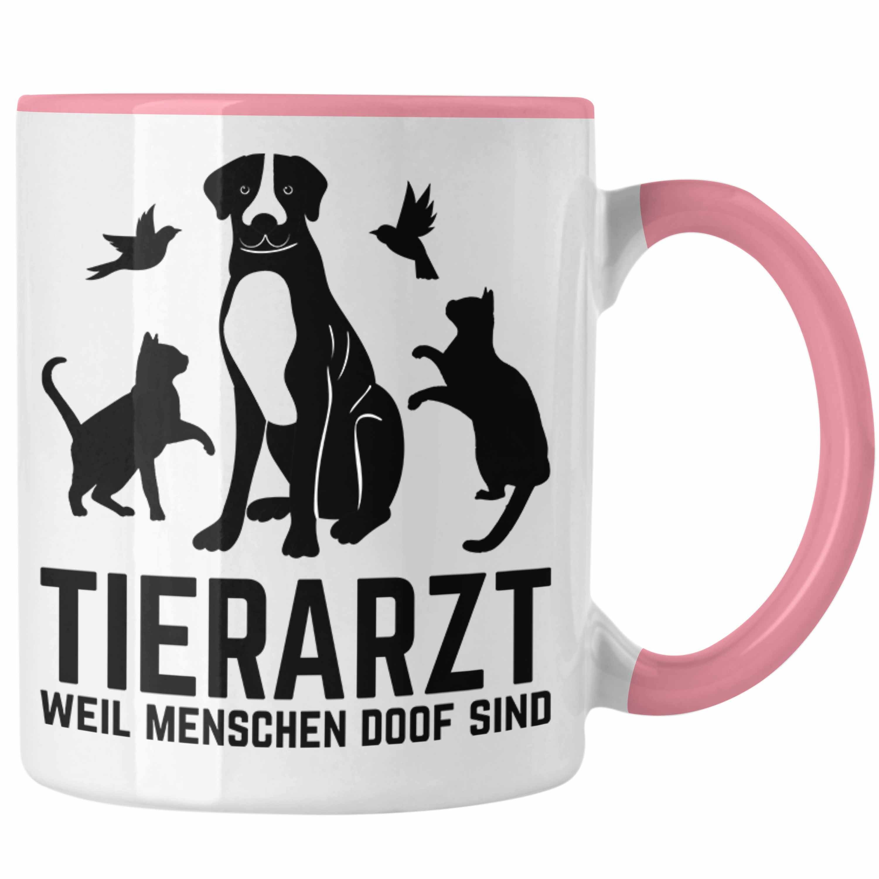 Trendation Tasse Tierarzt Tasse Geschenk für Tierärztin Geschenkidee Lustiger Spruch Ka Rosa