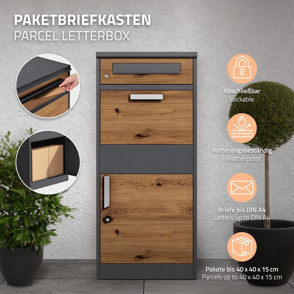 ML-DESIGN Paketbriefkasten Standbriefkasten aus verzinktem Stahl günstig online kaufen