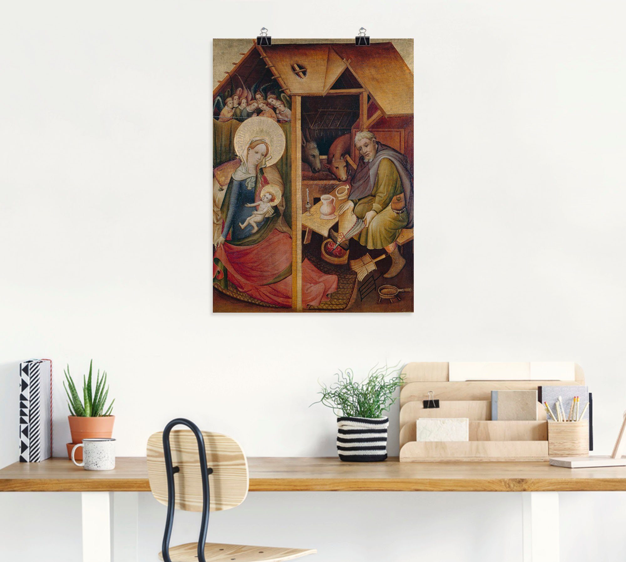 Artland Geburt Größen Wandaufkleber (1 Leinwandbild, Poster versch. Sogenannte in Christi, oder St), als Goldene Wandbild Religion Tafel.