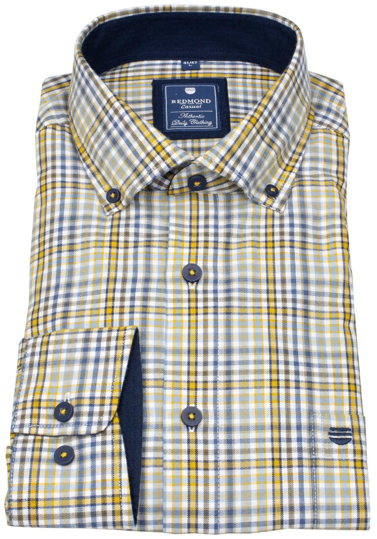 Redmond Karohemd Button-Down-Kragen günstig online kaufen