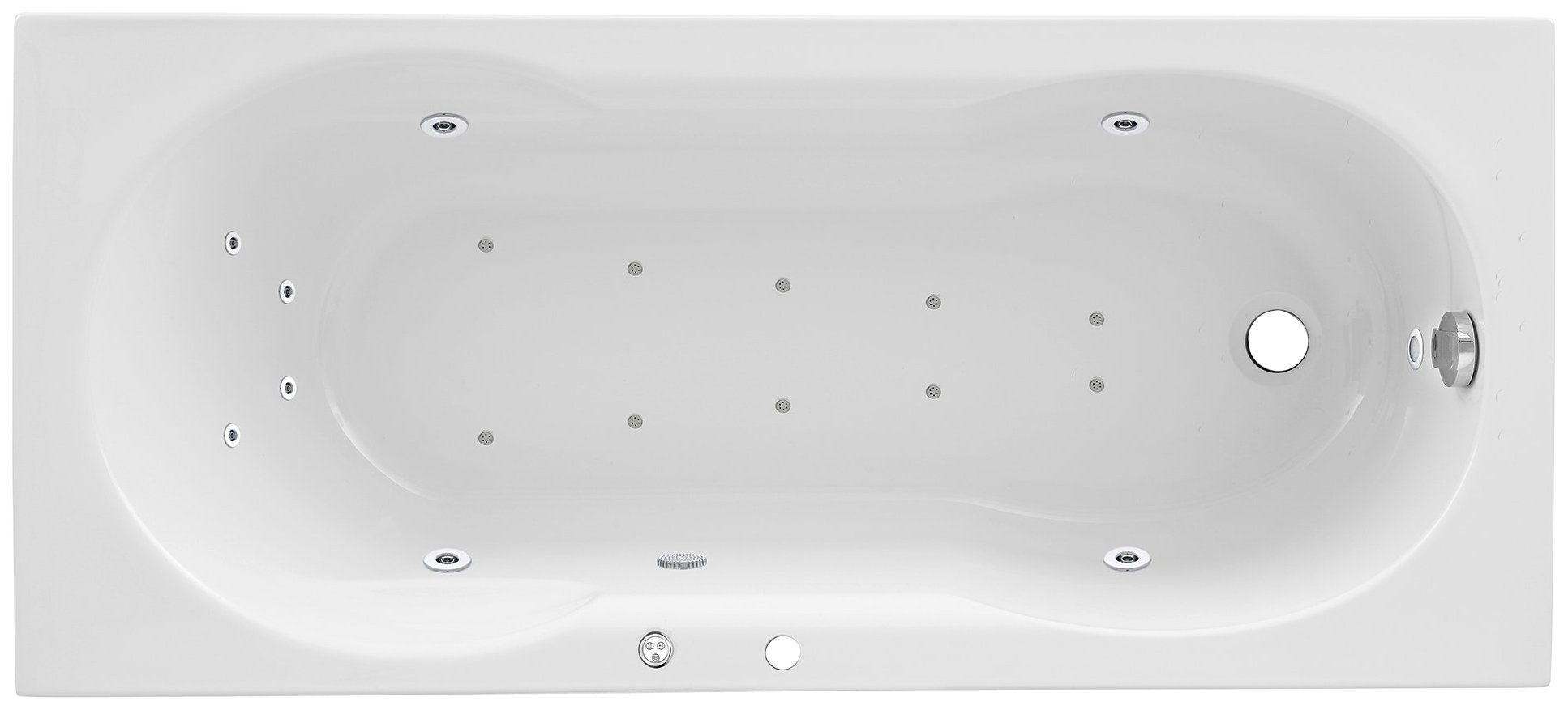 OTTOFOND Whirlpool-Badewanne Julia, (Komplett-Set, 1-tlg), Typ 3, chrom