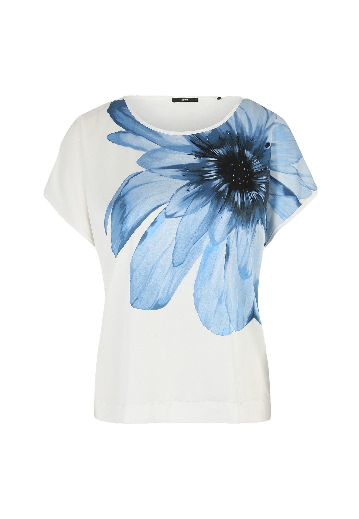 Zero Kurzarmshirt zero Satinshirt mit Blumendruck günstig online kaufen