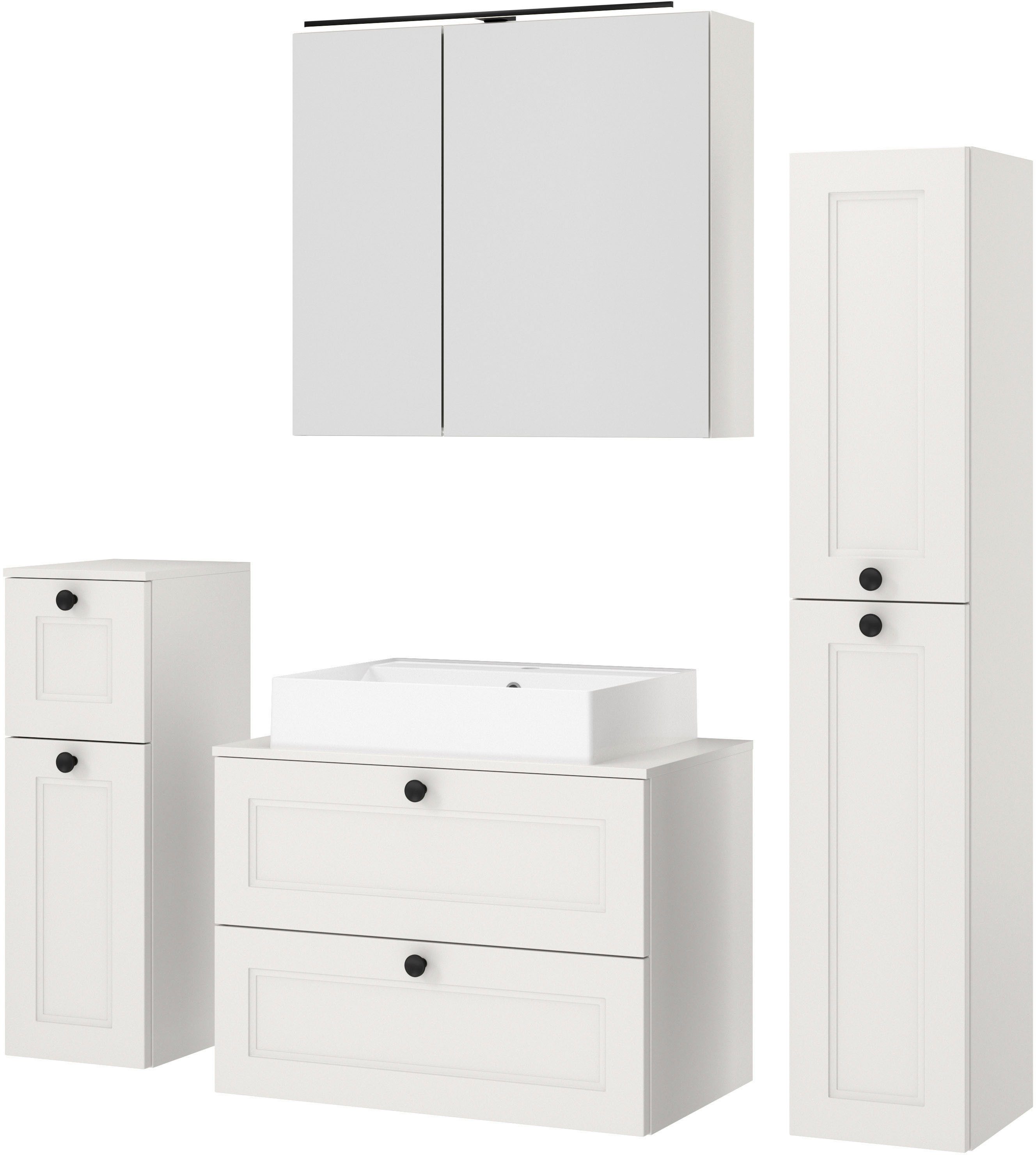 nobilia® Badmöbel-Set Cascada, vormontiert, mit Soft-Close