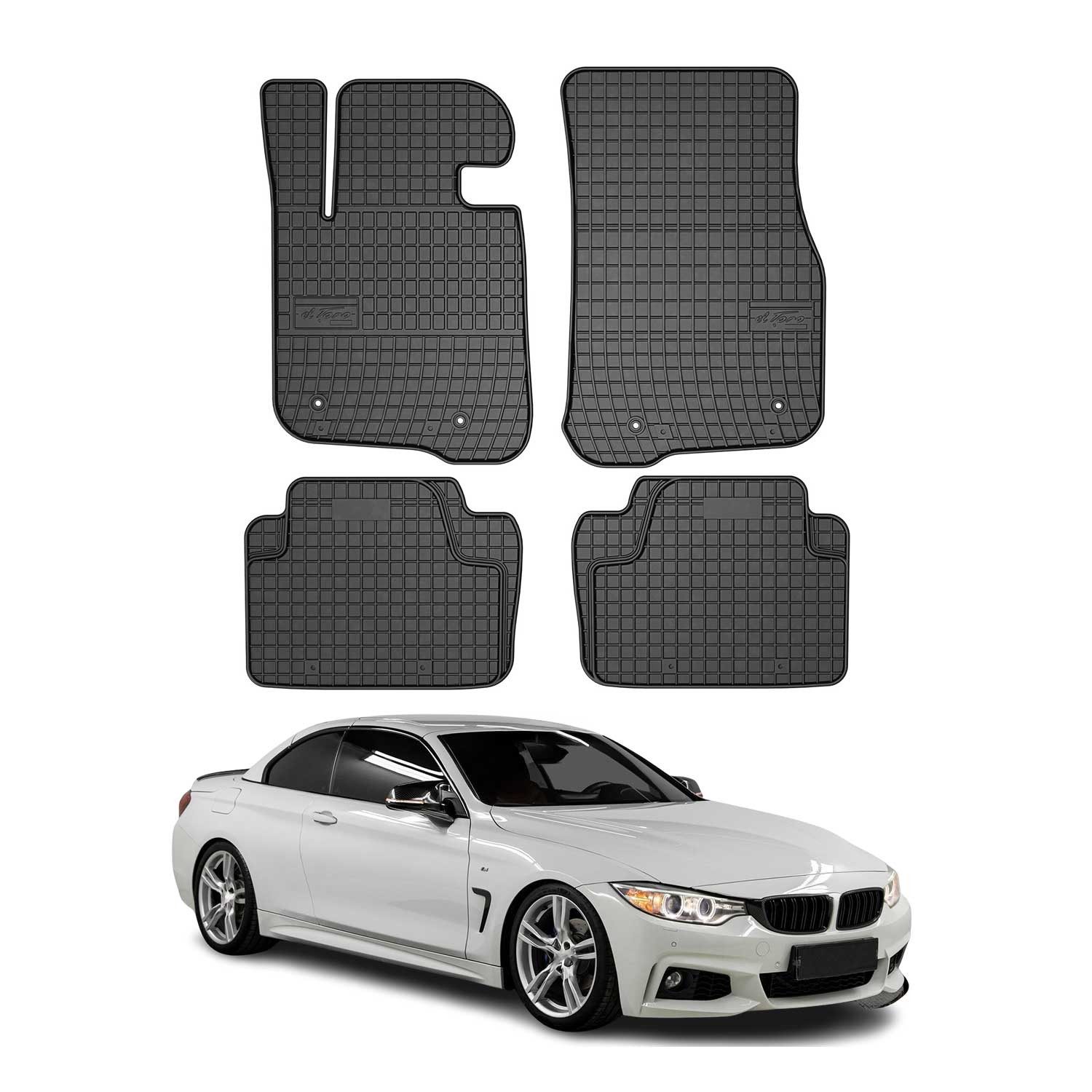 OMAC Auto-Fußmatten für BMW 4er F33 F36 Gran Coupe 2013-2021 Schwarz 4 tlg (4 St), für BMW 4er F33 F36 Gran Coupe 2013-2021 BMW 4er F33 F36 Gran Coupe 2013-2021, Antirutsch,Wasserfest,Einfache Installation