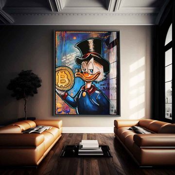 DOTCOMCANVAS® Acrylglasbild, Acrylglasbild, Bitcoin und Crypto, Comic, Hochkant