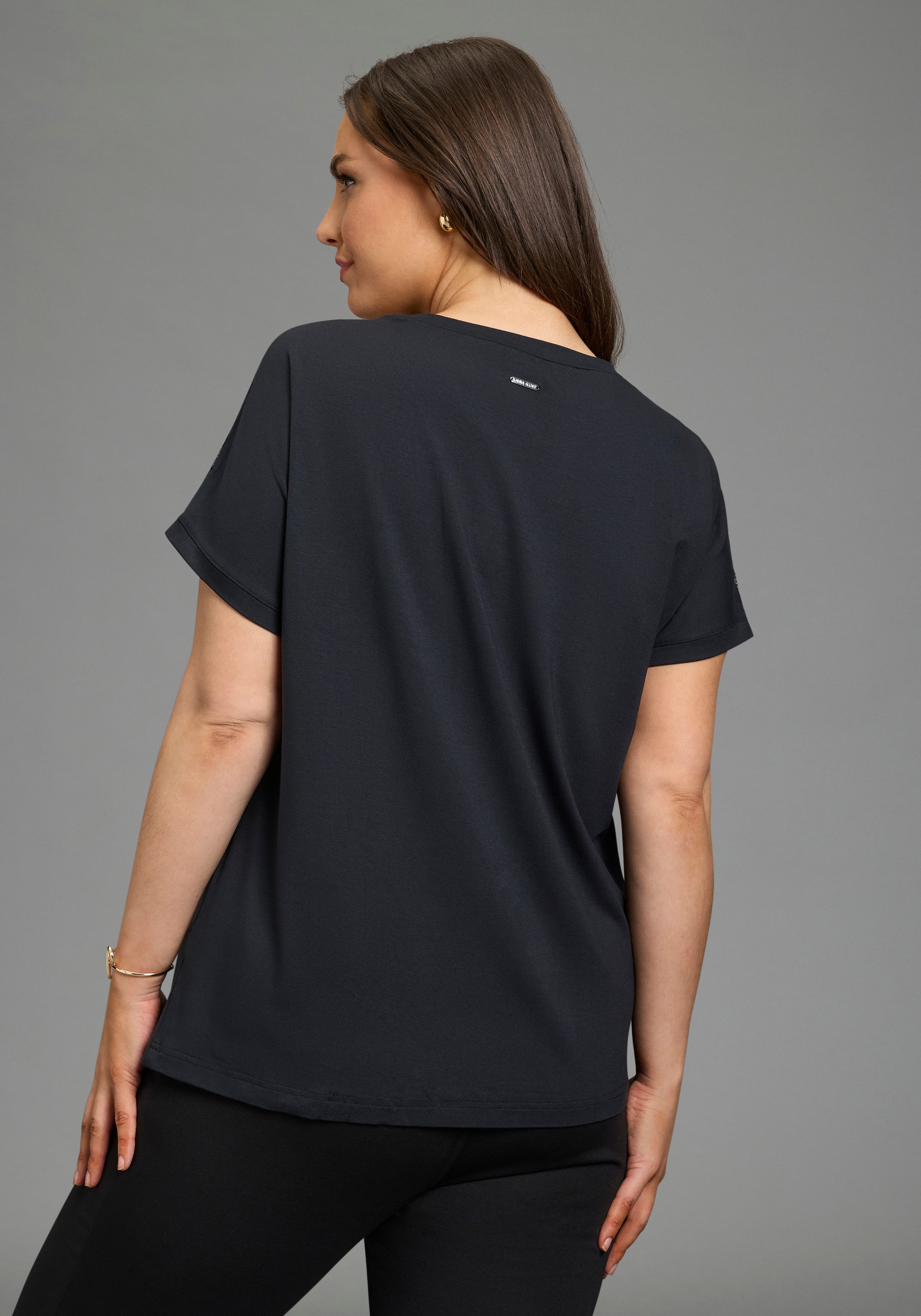 Laura Scott CURVE T-Shirt figurumspielende Passform, mit Rundhalsausschnitt günstig online kaufen