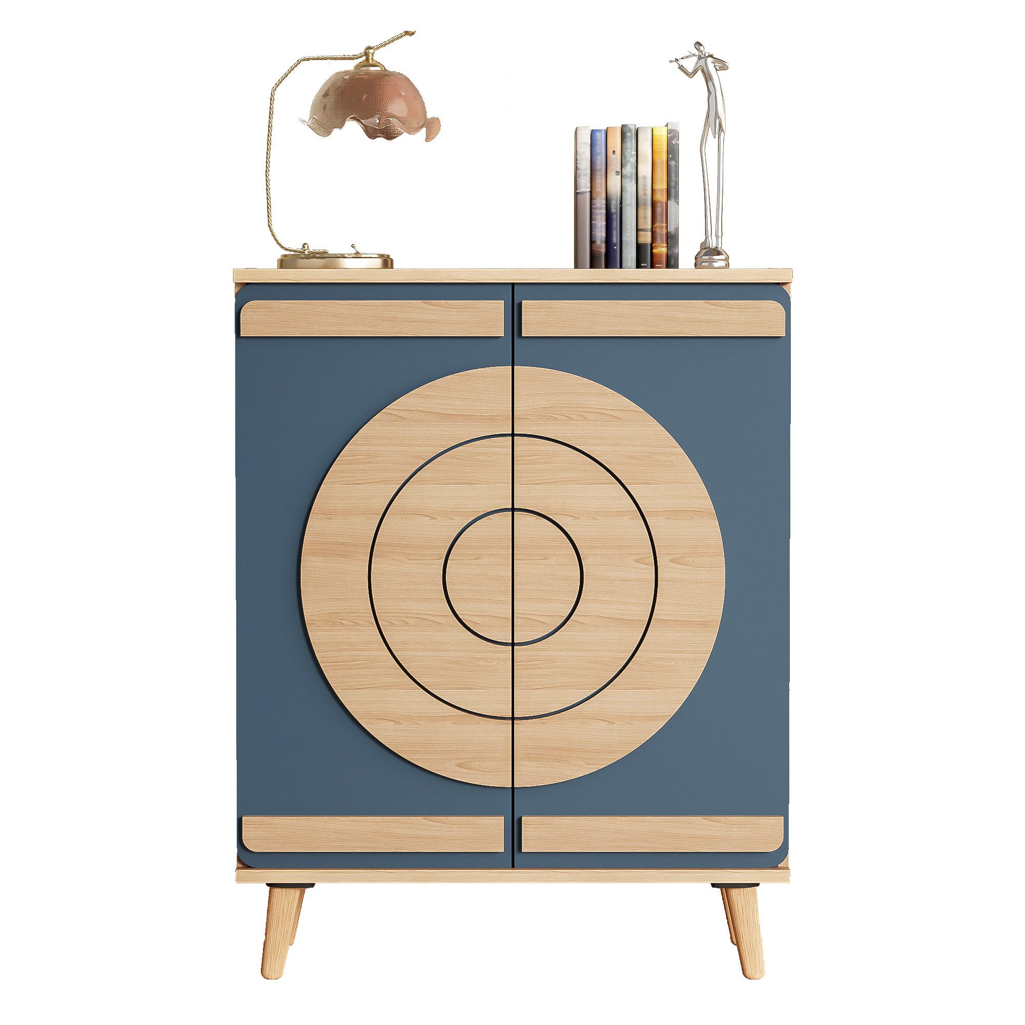 Odikalo Anrichte Kommode 76 x 37 x 98,5 cm, mit 2 Türen, einzigartiges Design