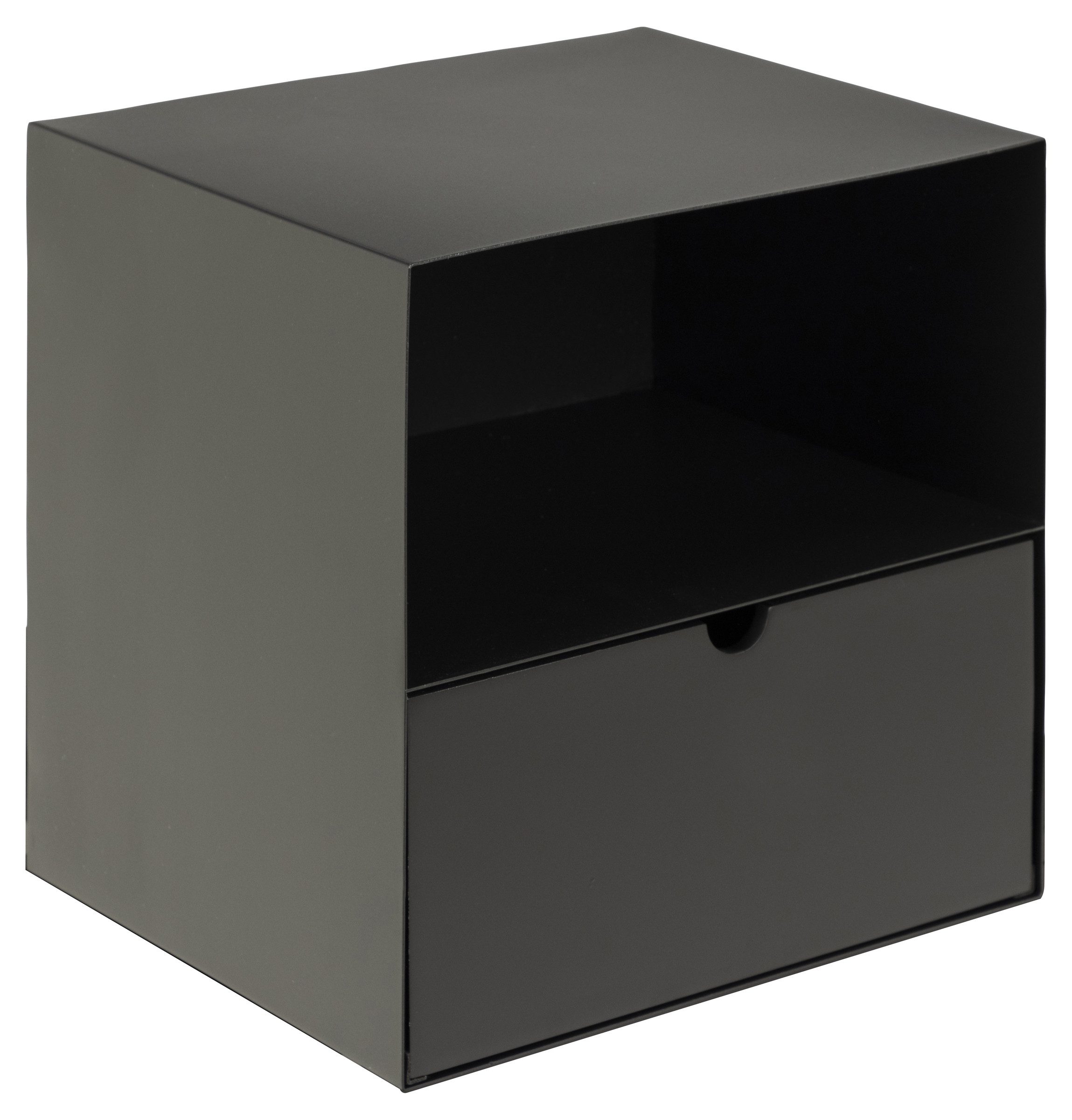 Nachtkommode in schwarz, Stahl - 30x30x25cm (BxHxT)