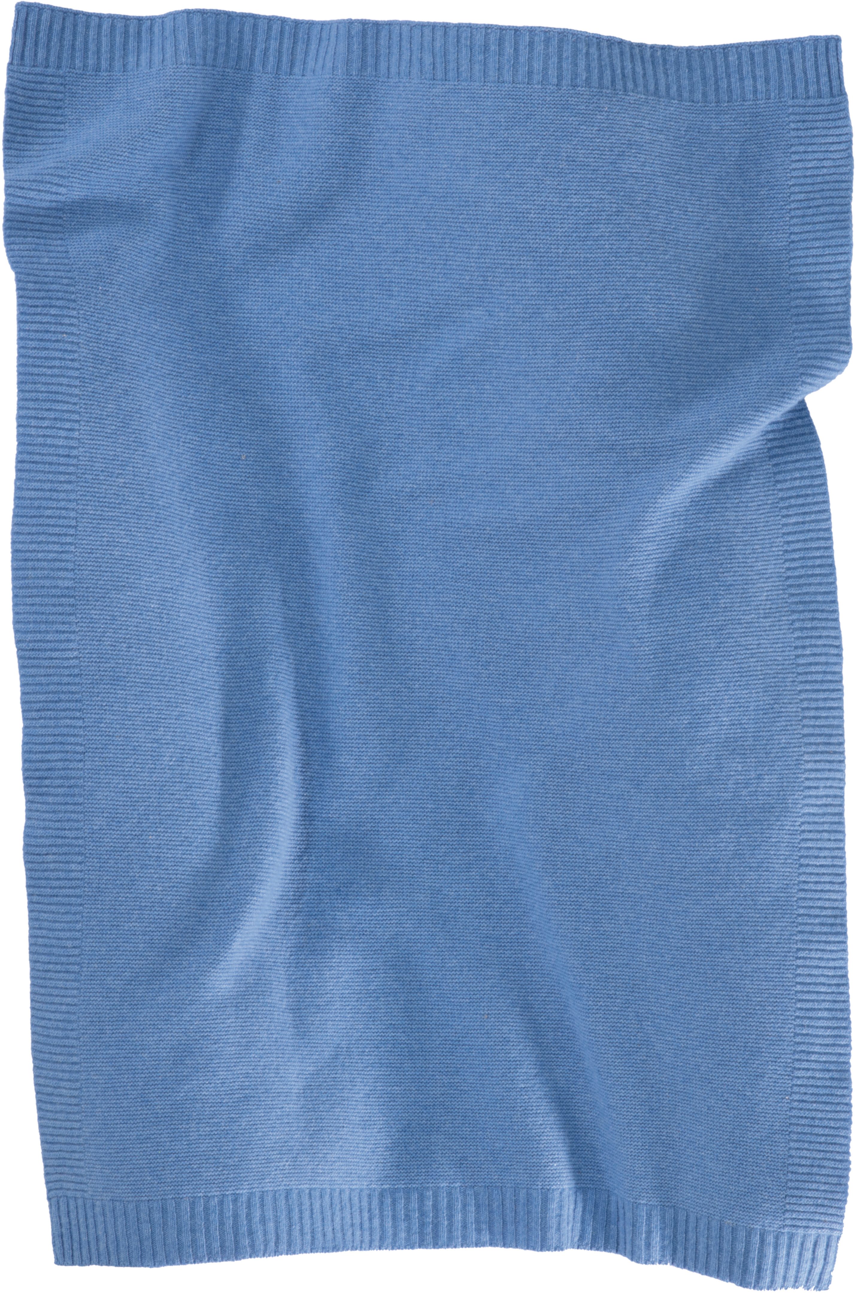 Babydecke Babydecke Wool Knit, Biederlack, 75 x 100, mit kontrastfarbigem Patentrand