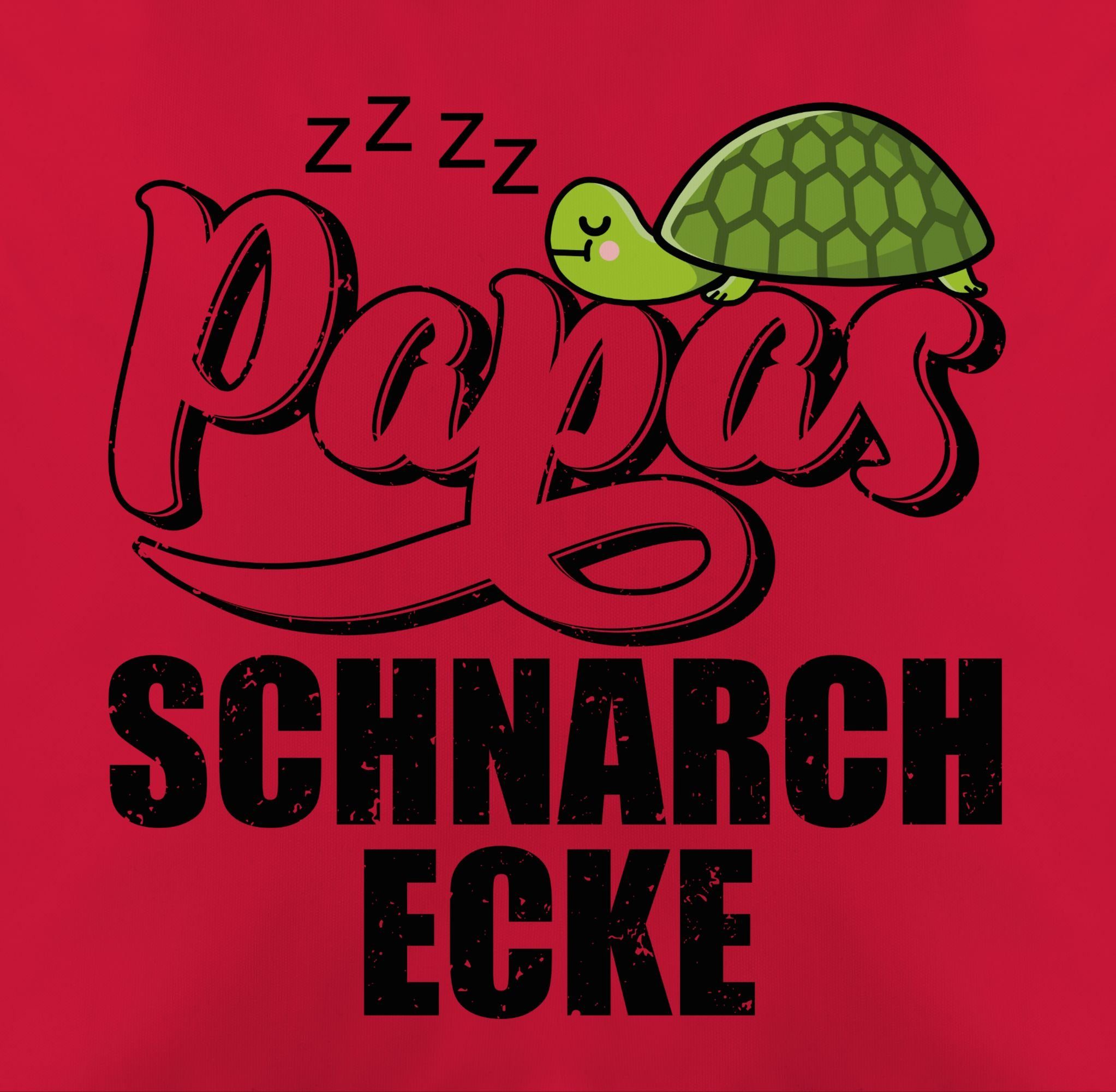 Schildkröte Rot 2 Vatertagsgeschenk Kissen mit schwarz, Shirtracer - Dekokissen Papas - Lettering Schnarchecke