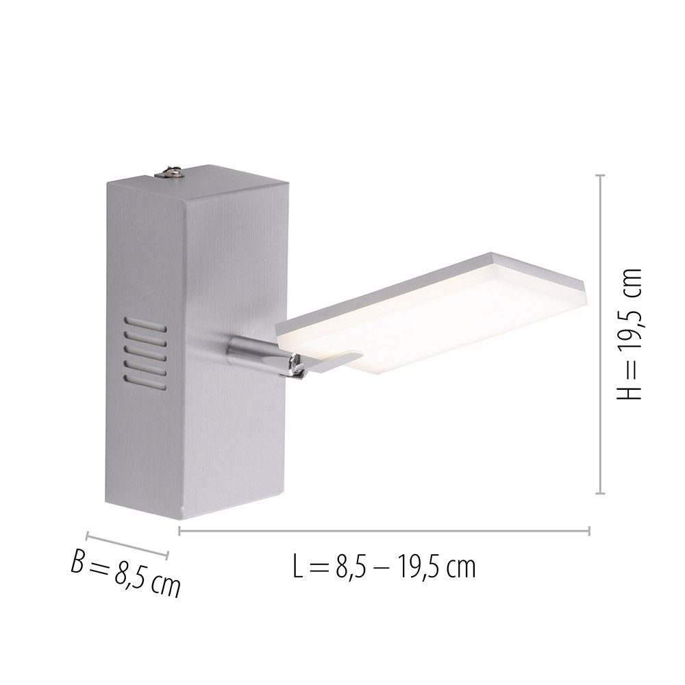 LED Fernbedienung, inkl. drehbar PURE Wandleuchte LED dimmbar dimmbar, MIRA, Schnurschalter, Neuhaus LED Wandleuchte Leuchtmittel, CCT aluminium CCT, Fernbedienung Spot Paul Strahler Memoryfunktion,