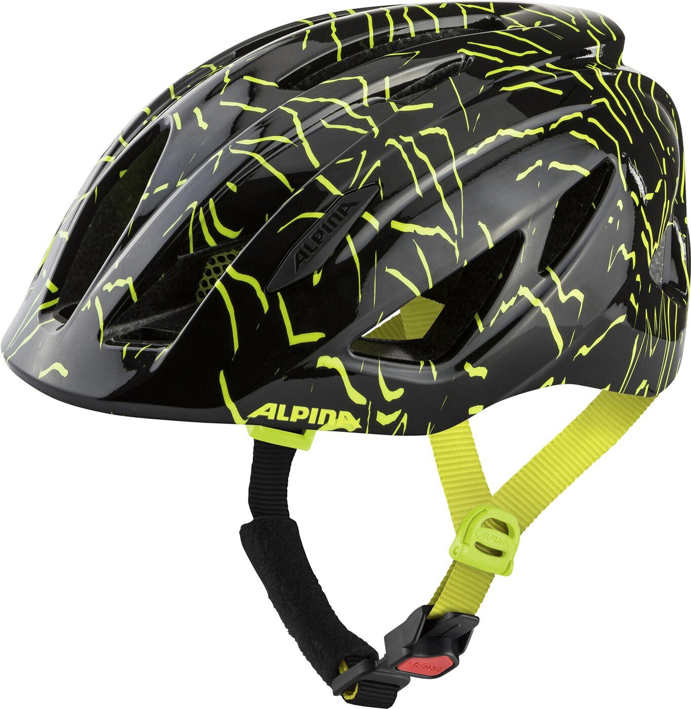 Alpina Sports Kinderfahrradhelm PICO BLACK-NEON YELLOW GLOSS