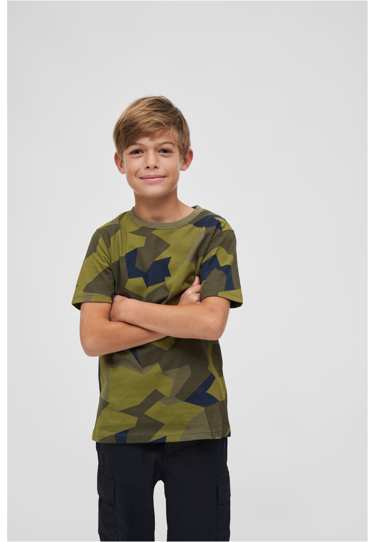 Brandit Kurzarmshirt Kinder Kids T-Shirt (1-tlg) swedishcamo