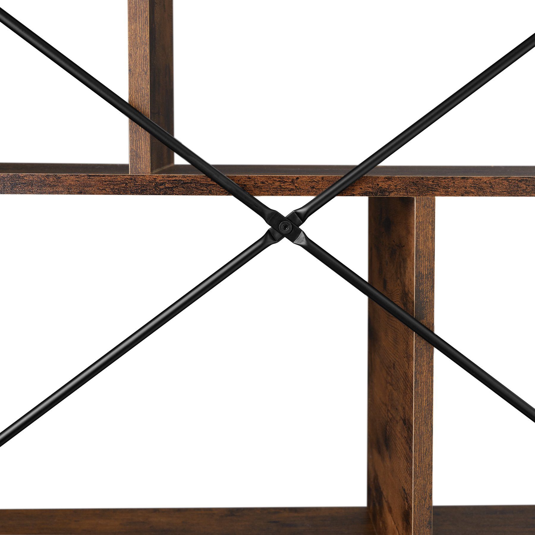 Bücherregal dunkel, rustikal tectake Industrial Charleston, Einzelstück Holz