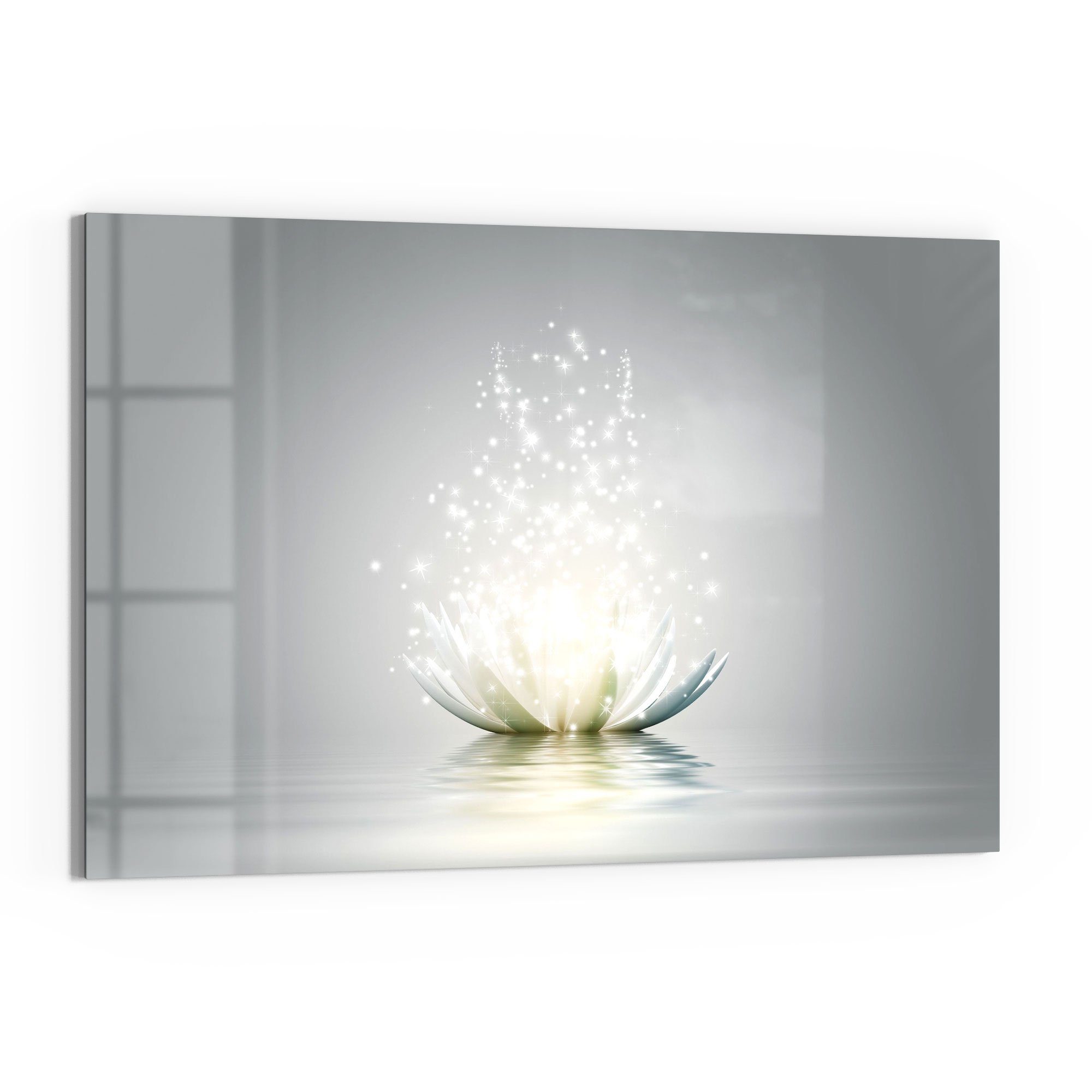 DEQORI Glasbild 'Funkelnde Lotusblüte', 'Funkelnde Lotusblüte', günstig online kaufen
