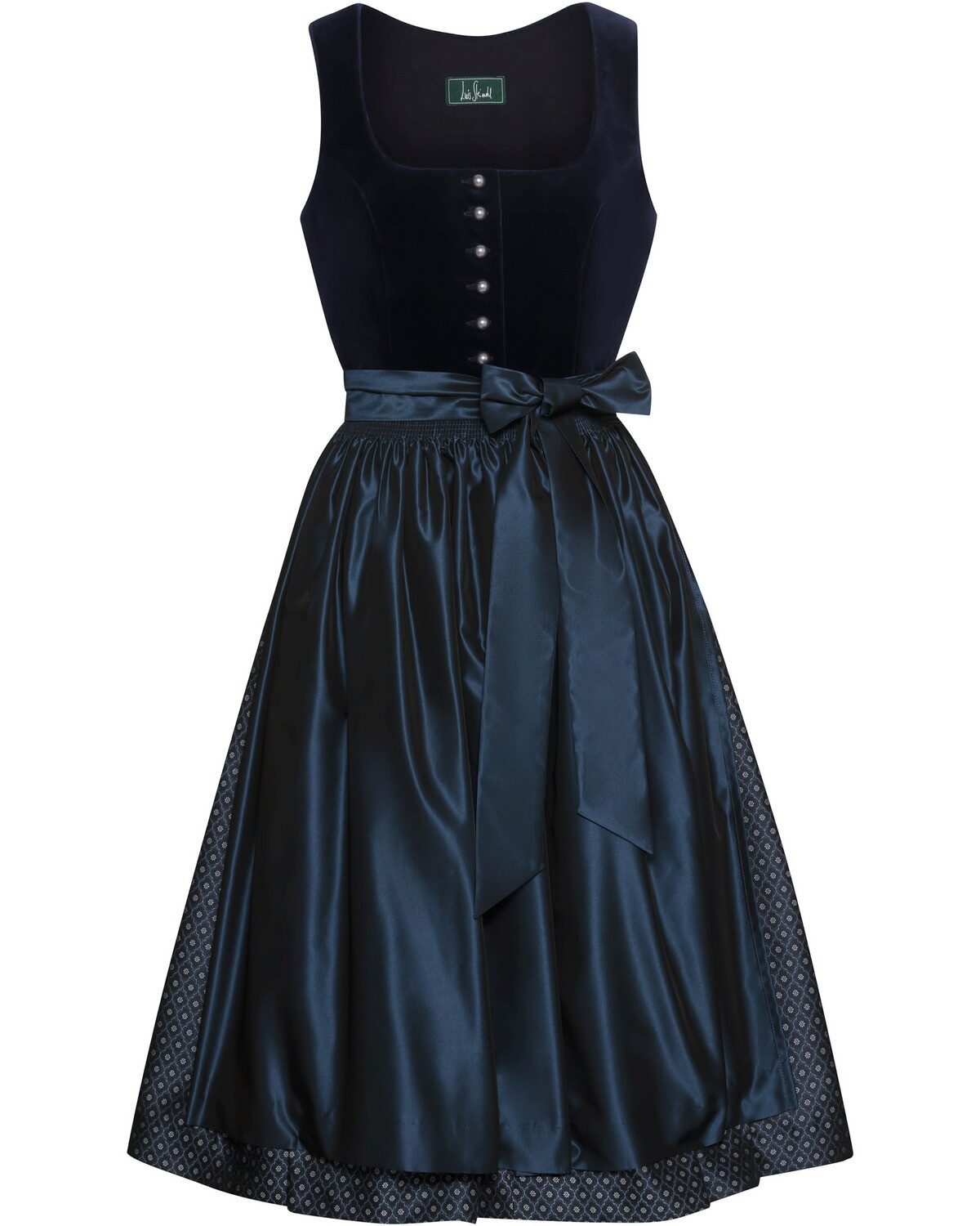 Dirndl Midi Samt-Dirndl mit Jacquard-Rock