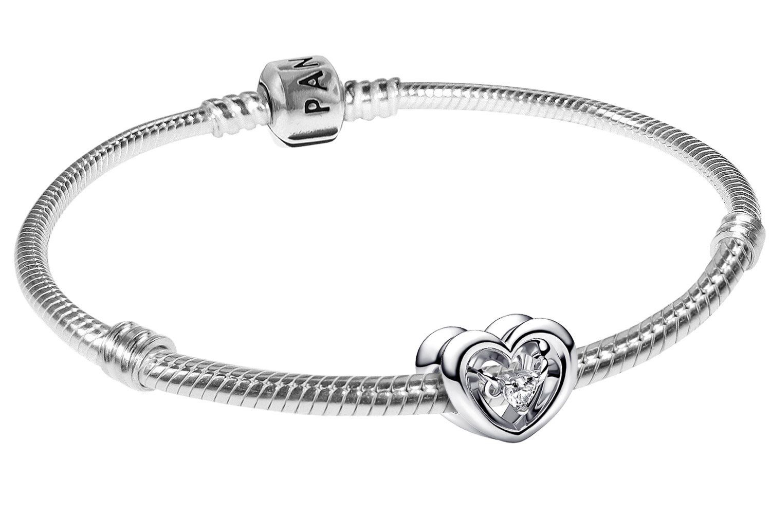 Pandora Charm-Armband Damen-Silber 925 Strahlendes & Schwebender