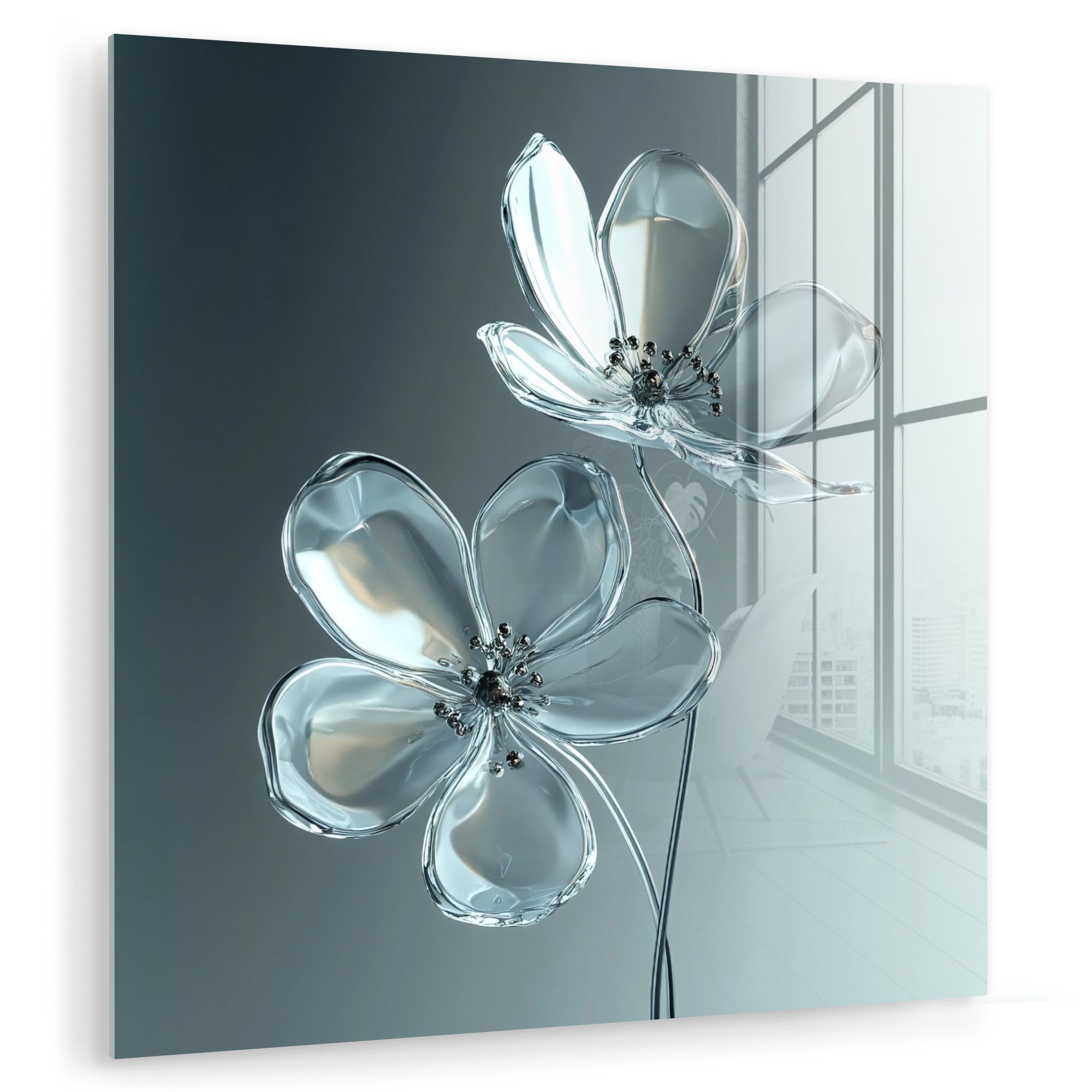 MuchoWow Acrylglasbild Kristall - Blumen - günstig online kaufen