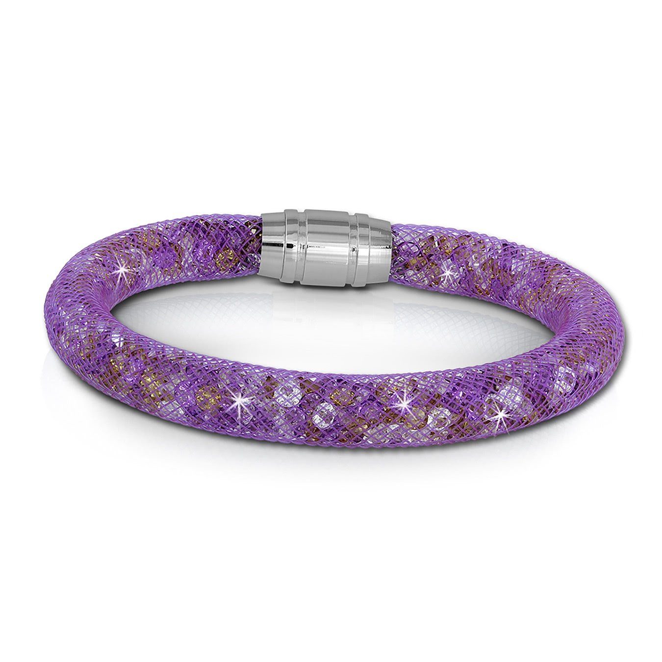 Edelstahl-Verschluss, mit Armband lila, Edelstahlarmband SilberDream Farbe: mehrfarbig (Armband), bunt SilberDream Damenarmband Arm-Schmuck
