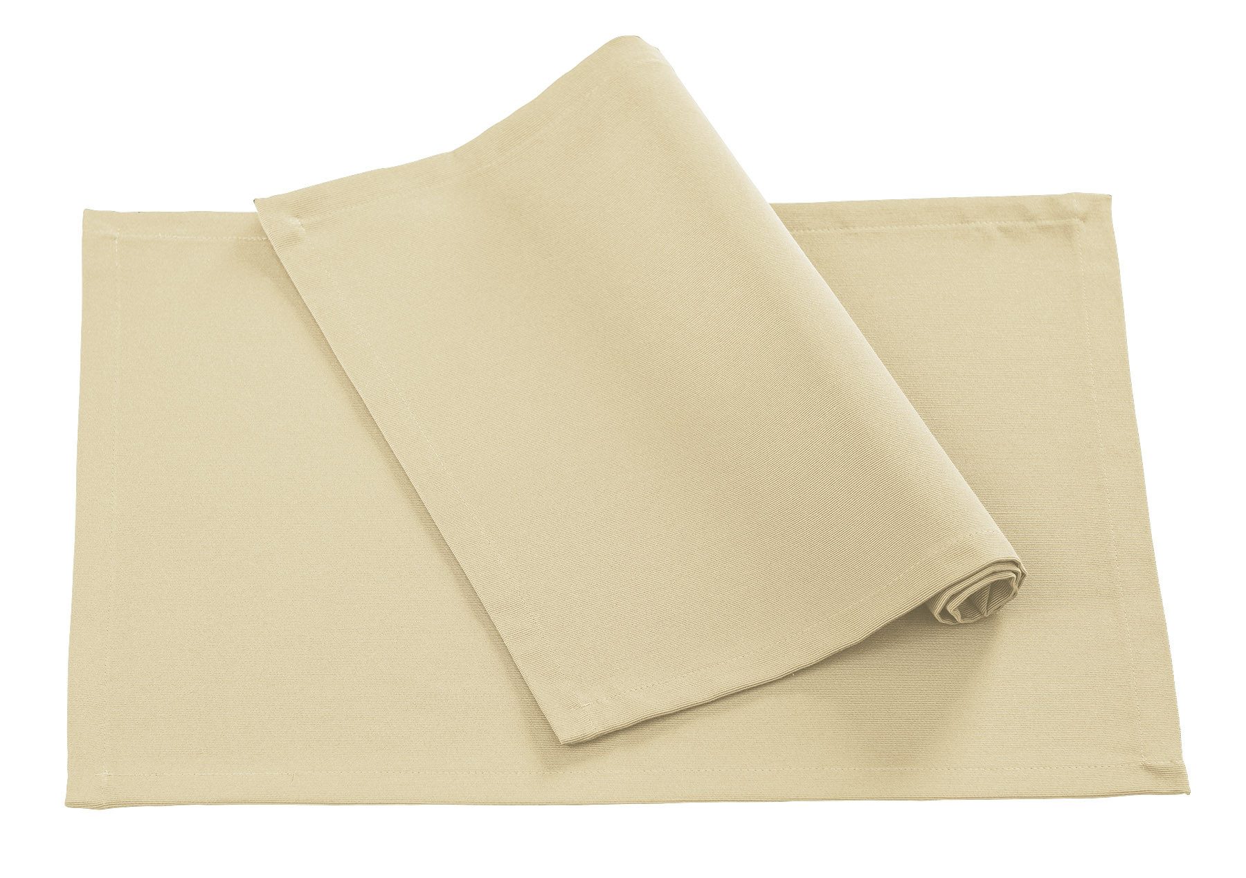 PICHLER Platzset Rips uni, gerippt Tischset 6er Set 50 x 35 cm COMO Rechteck perle, 2, (Spar-Set, 6-St., 6 Platzdecken), Platzset Tischset Esszimmer Küche