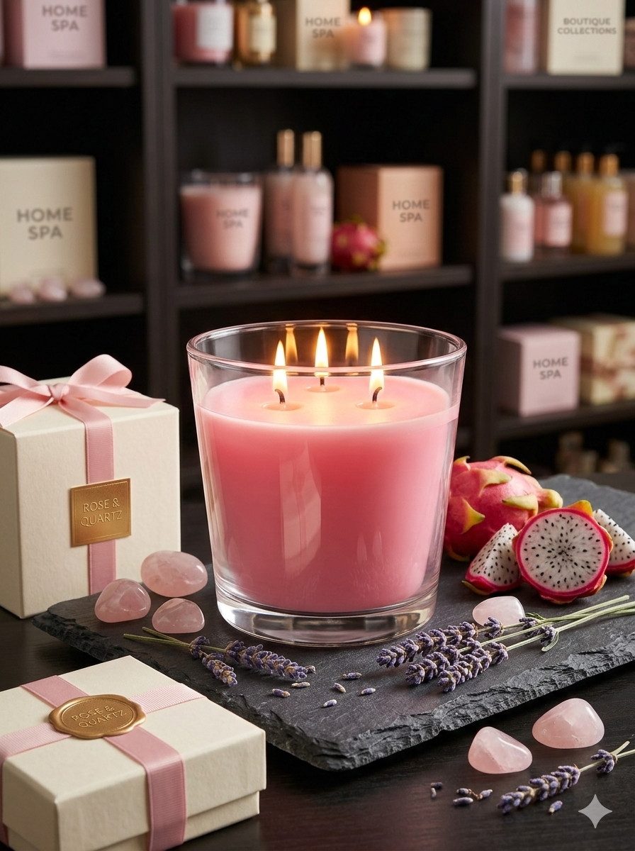 Rituals Duftkerze Duftkerze XXL 3-Docht Kerze Love Rose über 50 Stunden Brenndauer