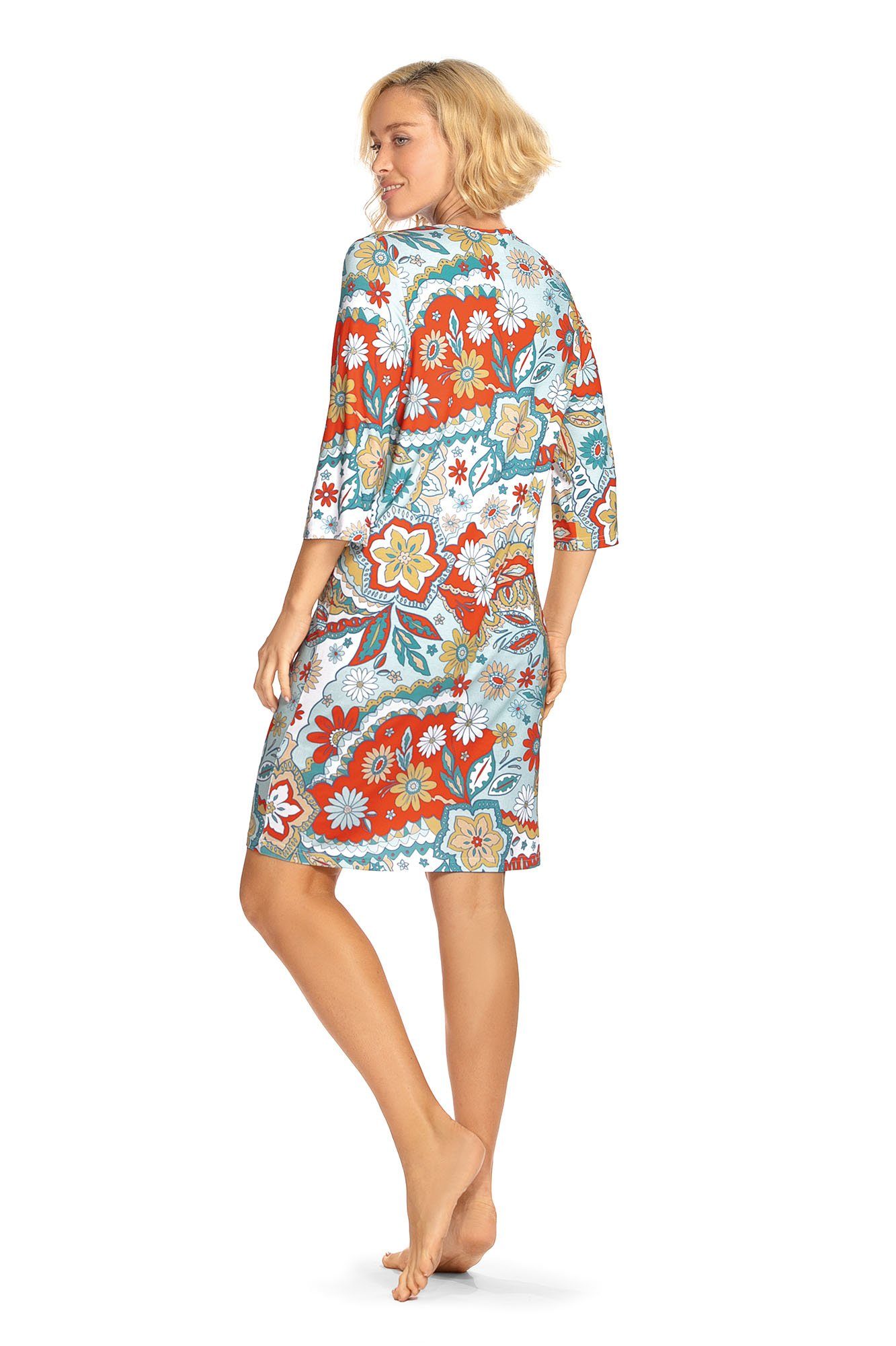 Ascafa Strandkleid Beach (Packung, 1-tlg., 1-teilig) Damen 95cm Sommerkleid Blumenprint Strandmode