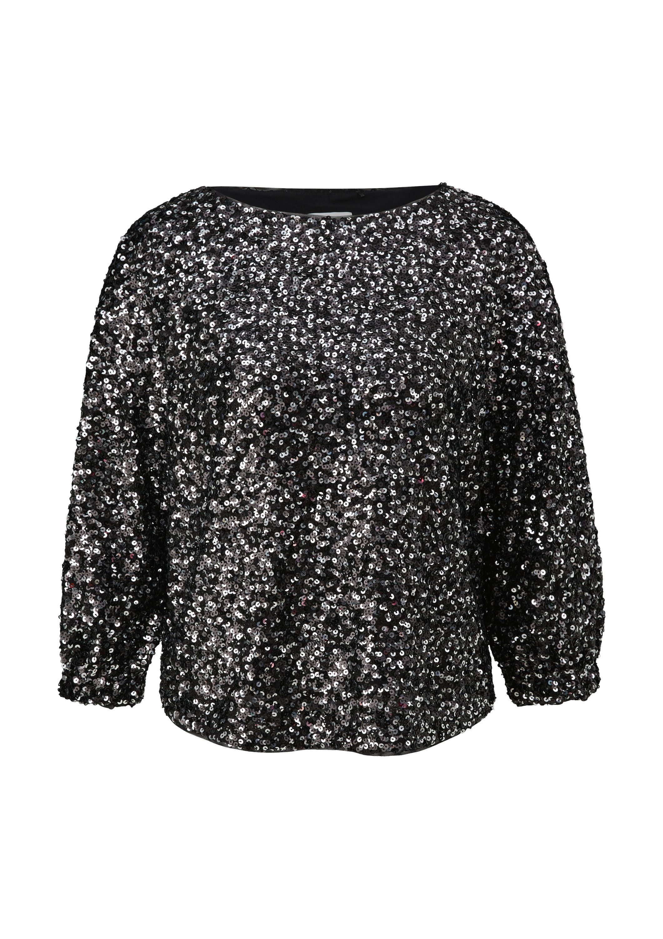 s.Oliver Kurzarmbluse Bluse Mesh-Bluse mit Pailletten-Besatz günstig online kaufen